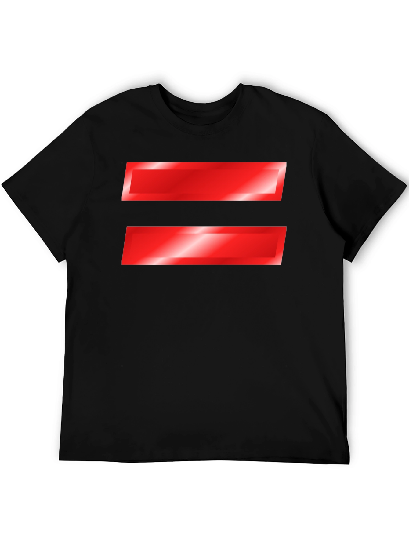 Black Equality Symbol T-Shirt - Bold Red Graphic Tee view 5