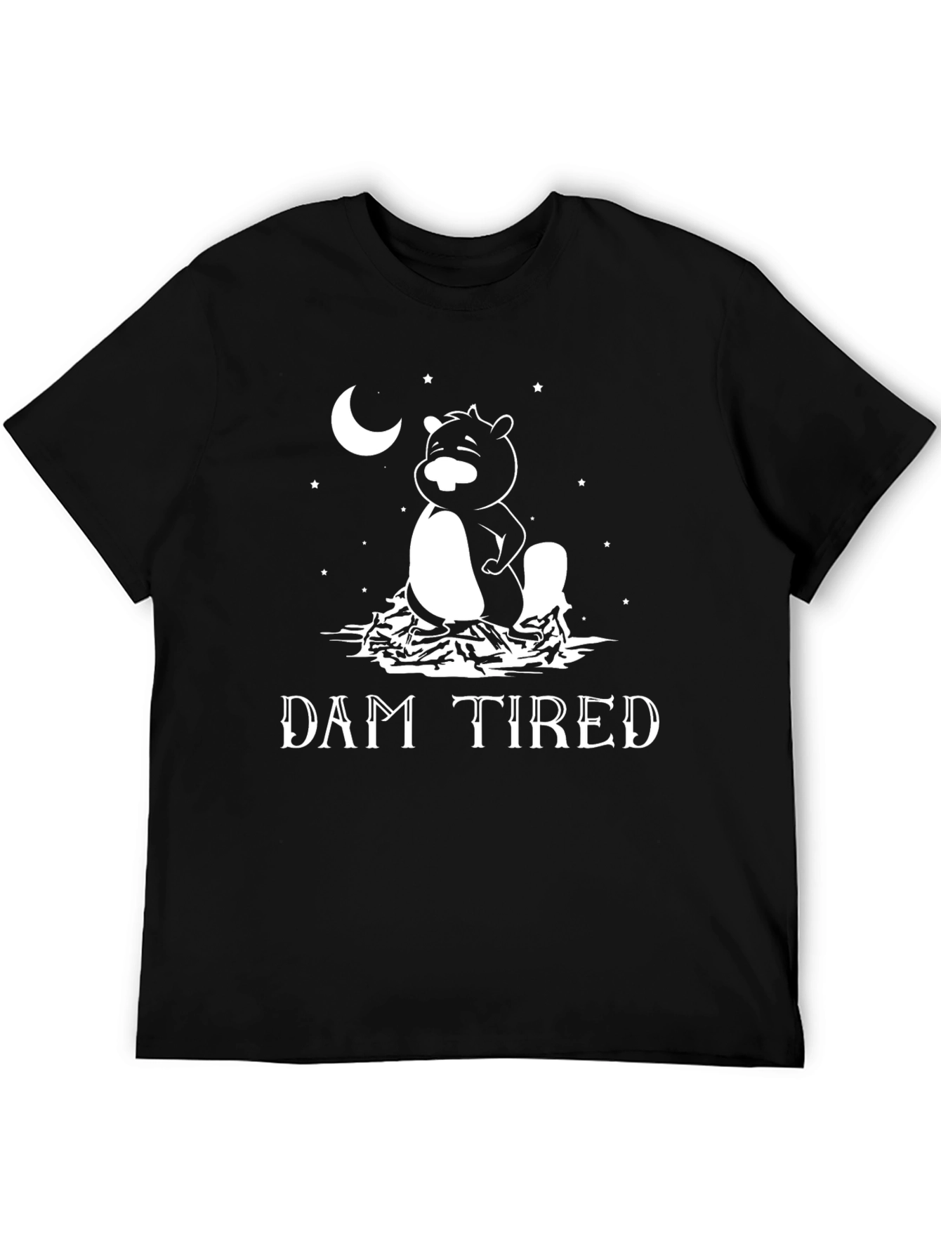 Black Dam Tired Beaver Graphic T-Shirt - Comfort & Style view 5