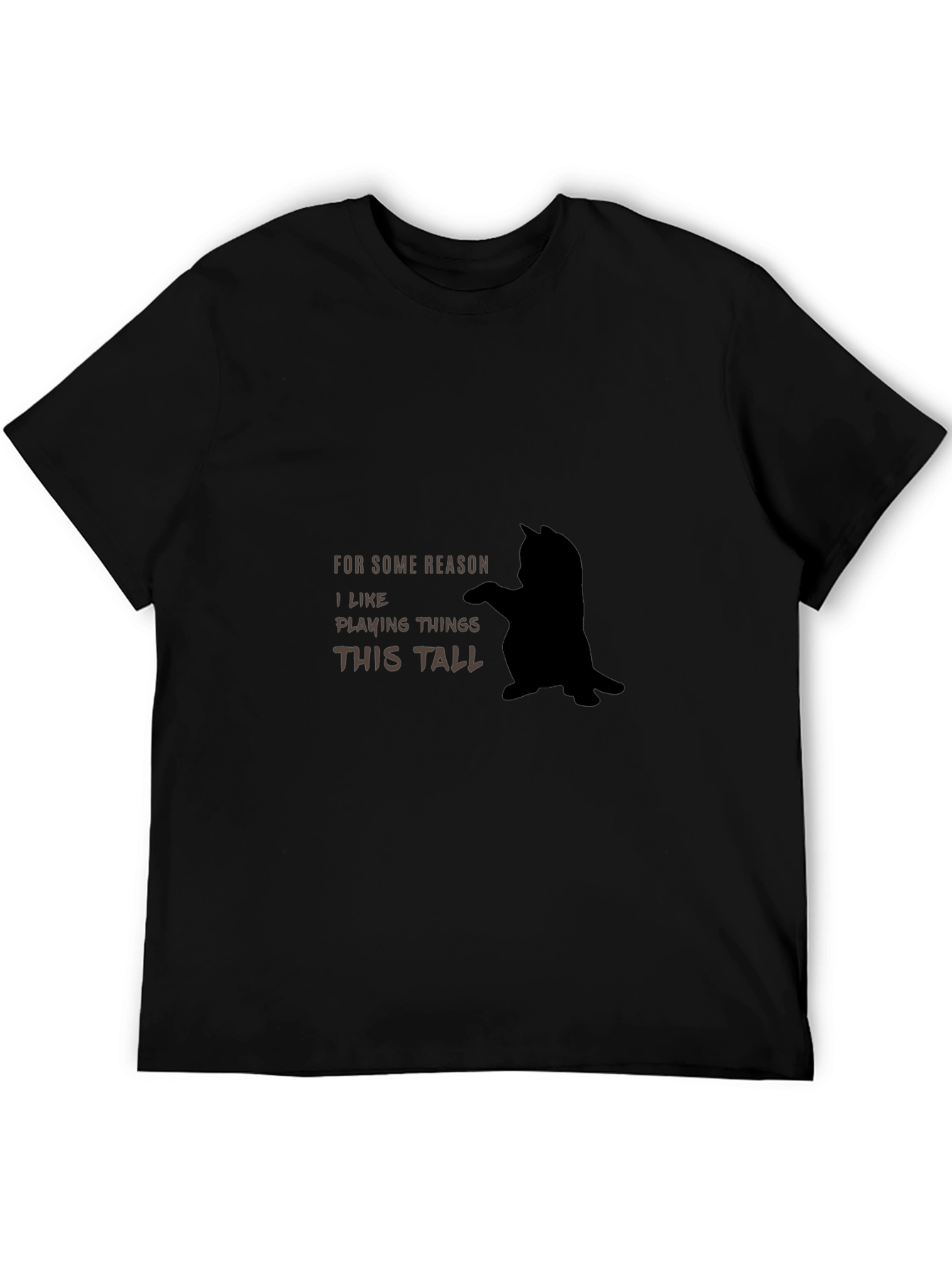 Black Funny Cat T-Shirt - I Like Playing Things This Tall view 5
