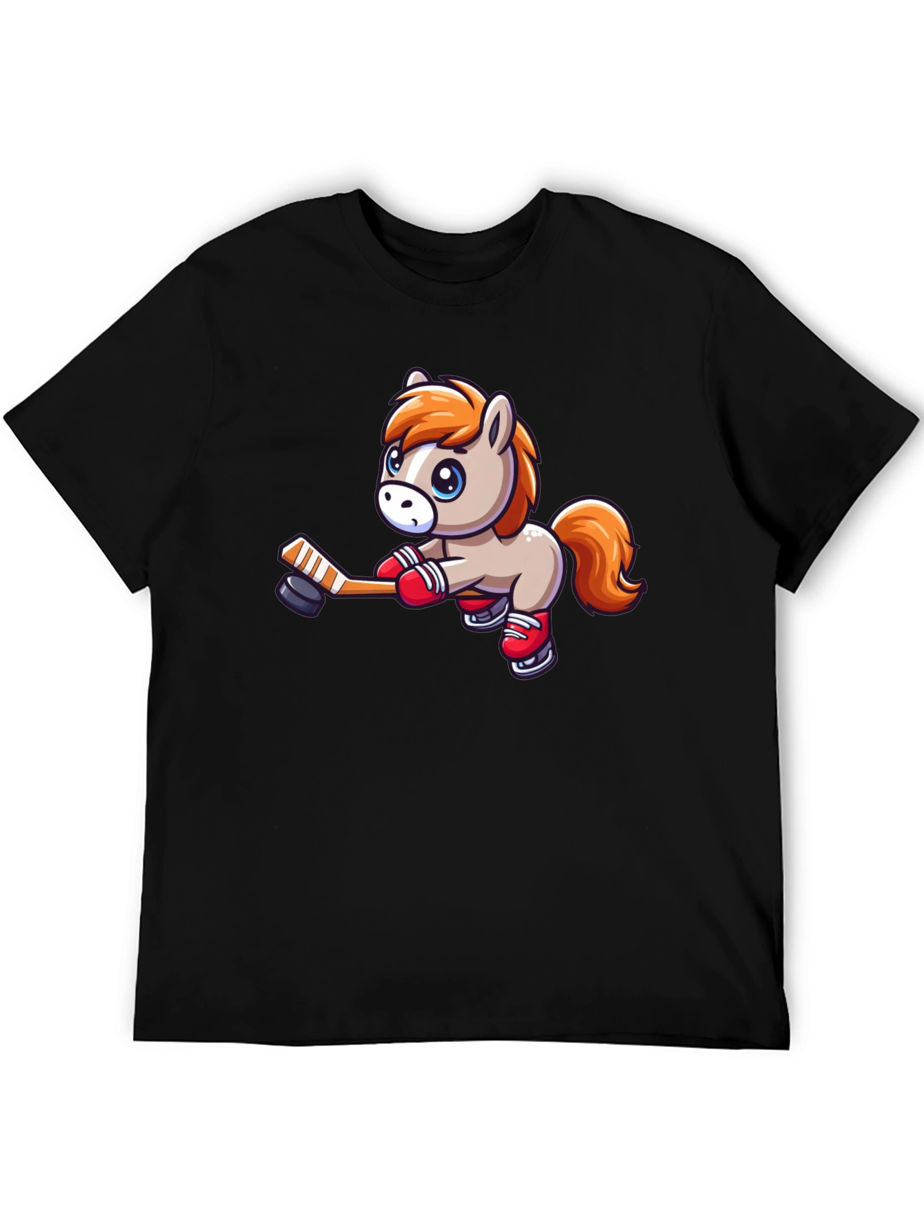 Black Pony Hockey Player Graphic T-Shirt view 5
