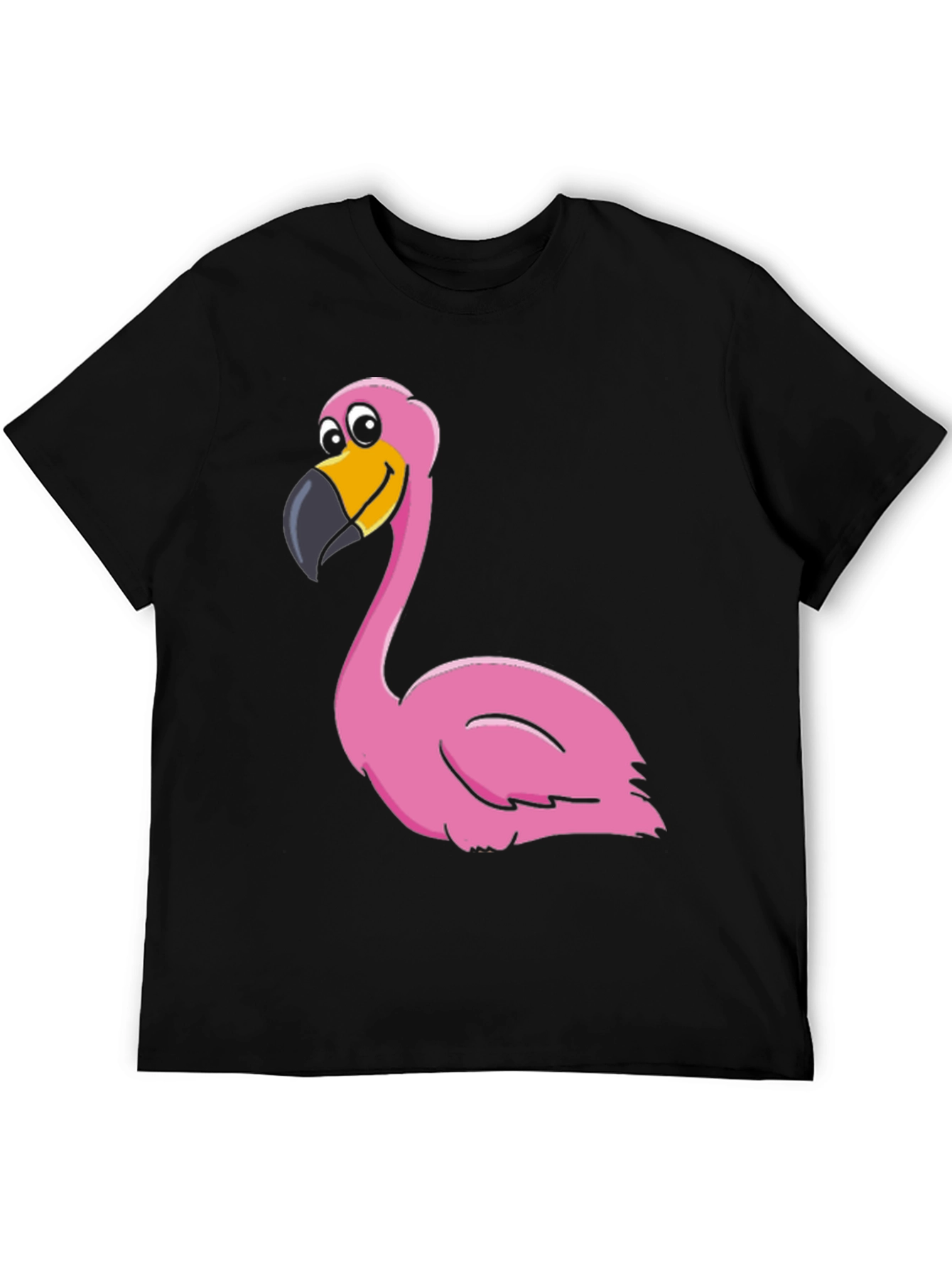 Black Funny Flamingo Graphic Print Tee view 5