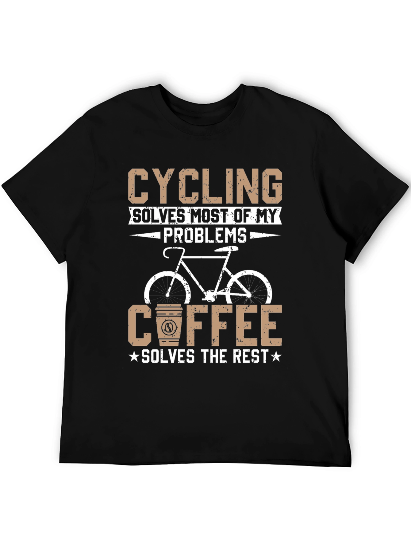 Black Cycling and Coffee Graphic T-Shirt view 5