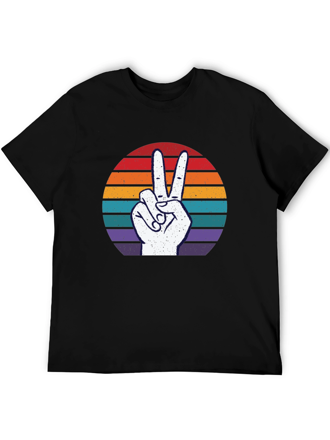 Black Peace Sign Retro T-Shirt view 5