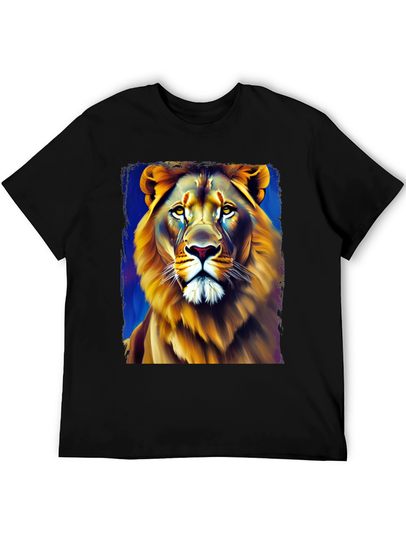 Black Lion Graphic Print Crew Neck T-Shirt view 5