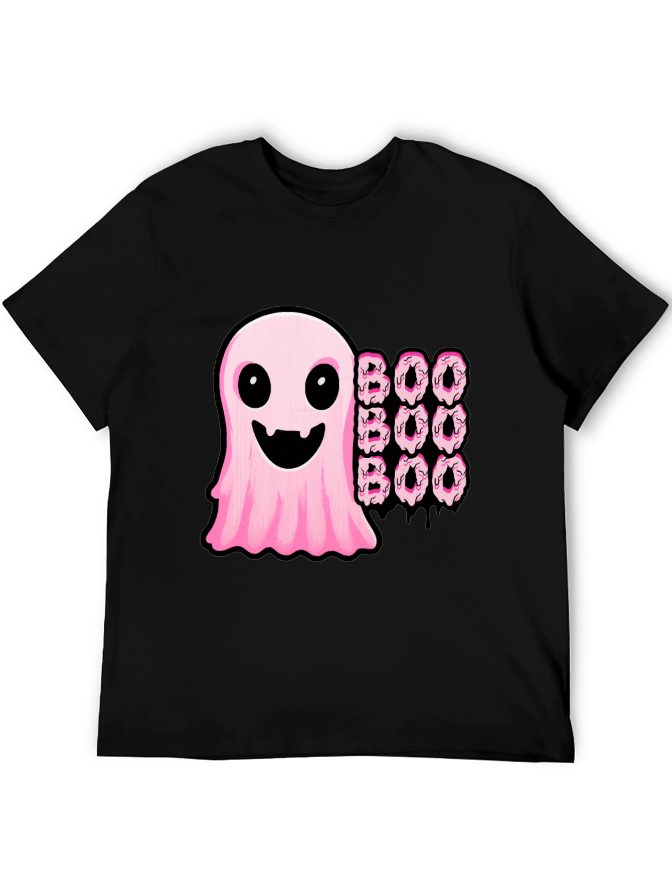 Black Boo Ghost Donut Halloween Graphic T-Shirt view 5