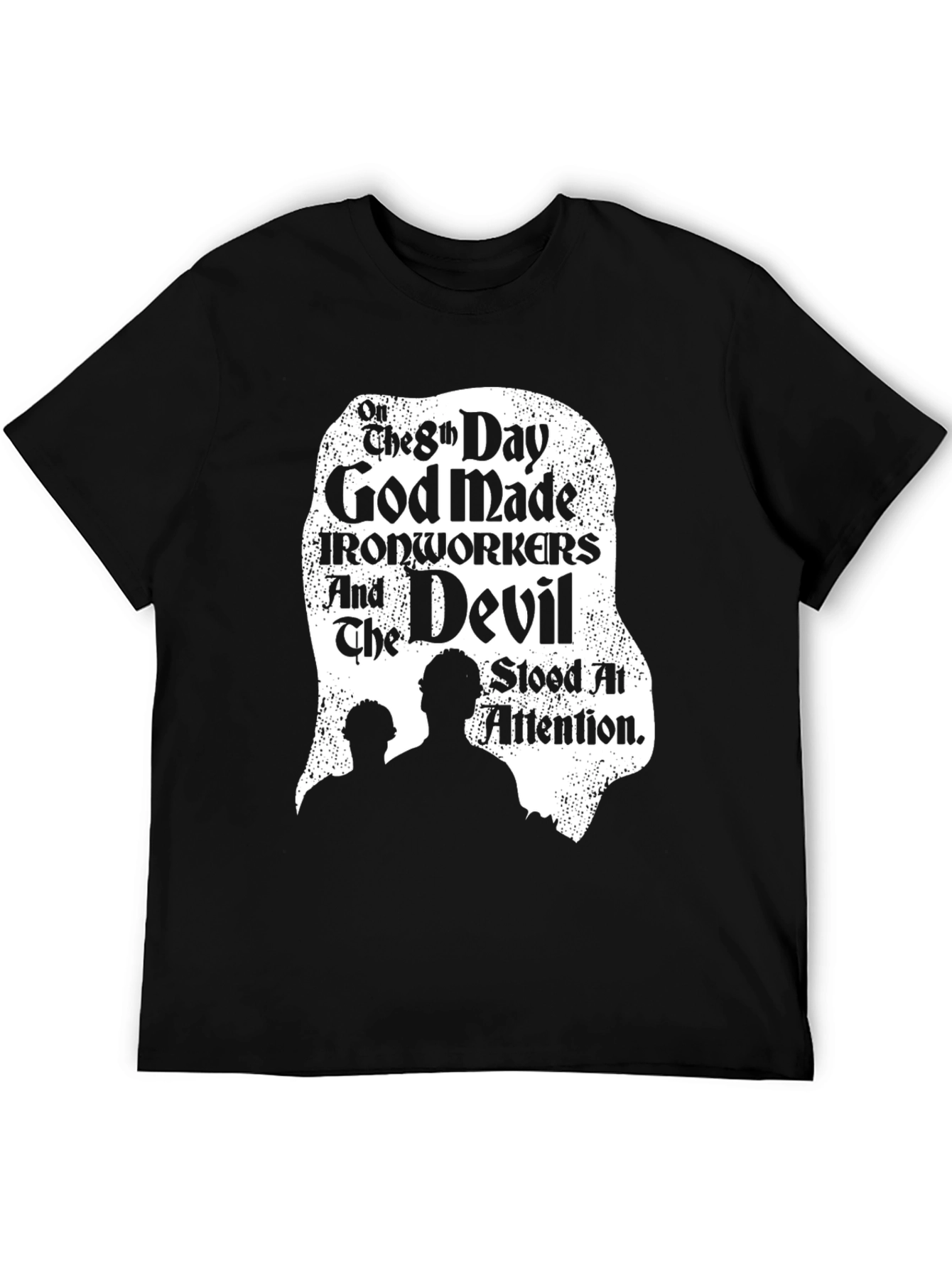 Black Ironworkers & Devil Black T-Shirt view 5