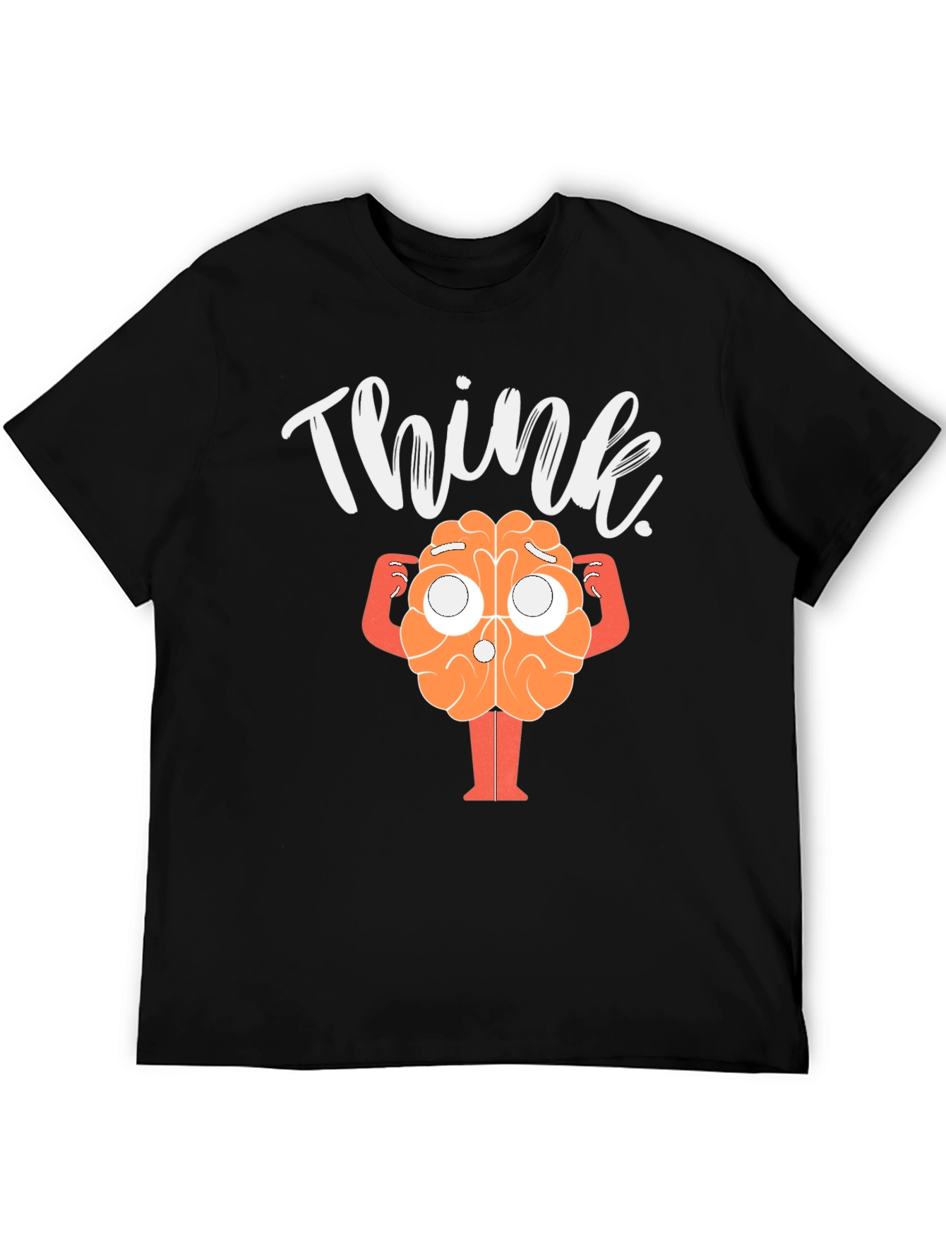 Black Think Brain Graphic T-Shirt view 5