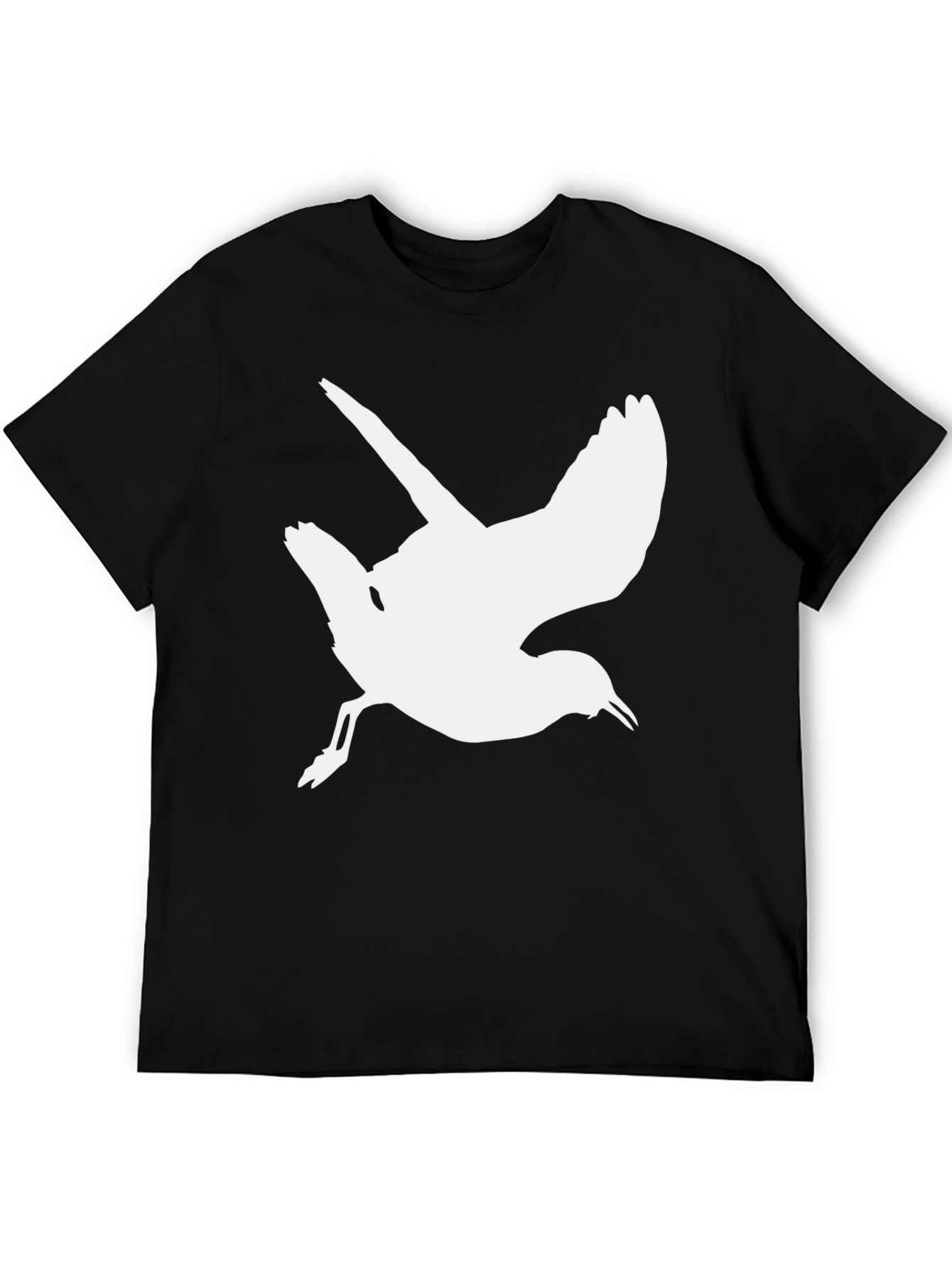 Black Bird Silhouette Black T-Shirt view 5