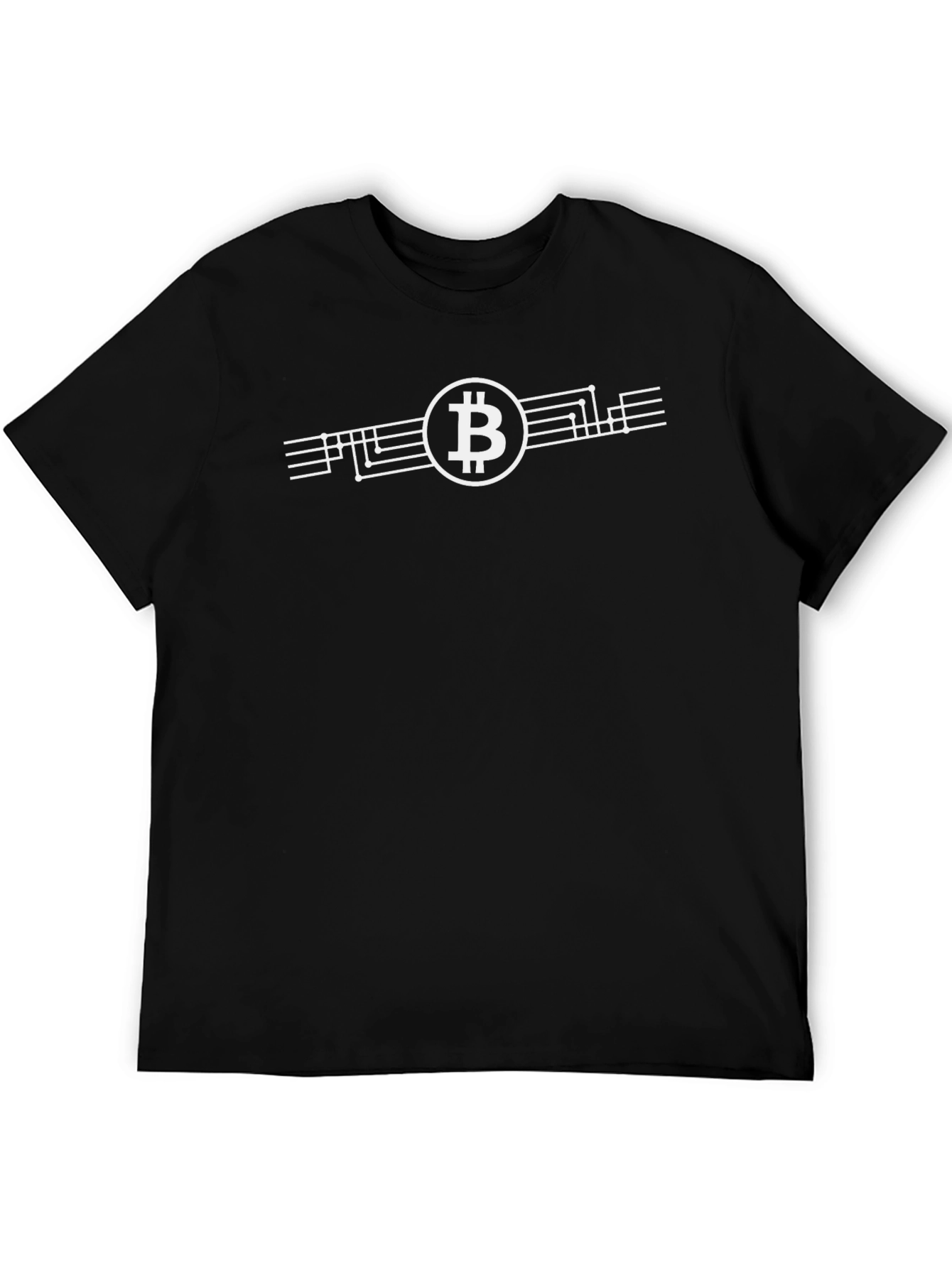 Black Bitcoin Circuit Board Graphic Tee - Black Cotton T-Shirt view 5