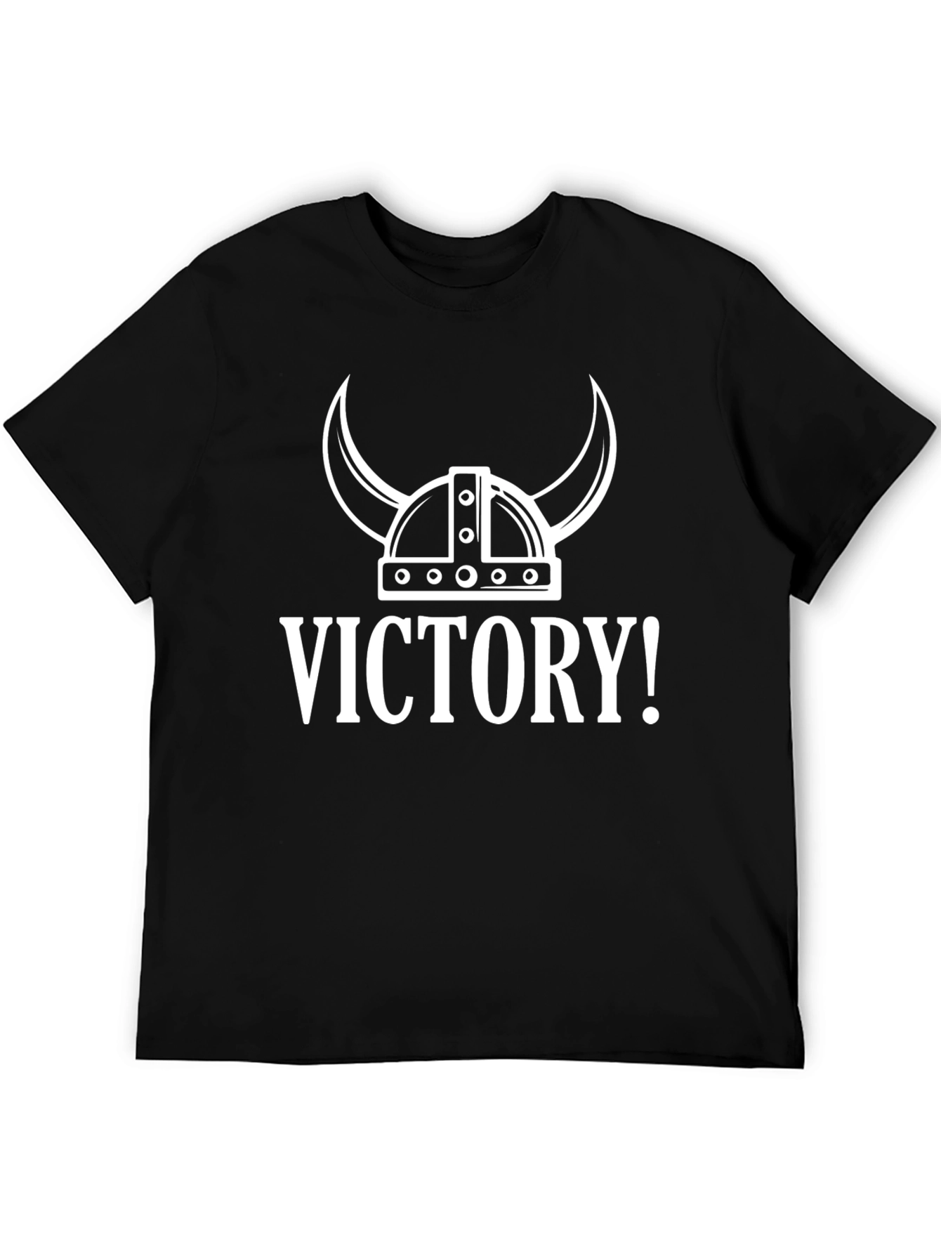 Black Victory Viking Helmet Graphic Tee - Bold Black Shirt view 5