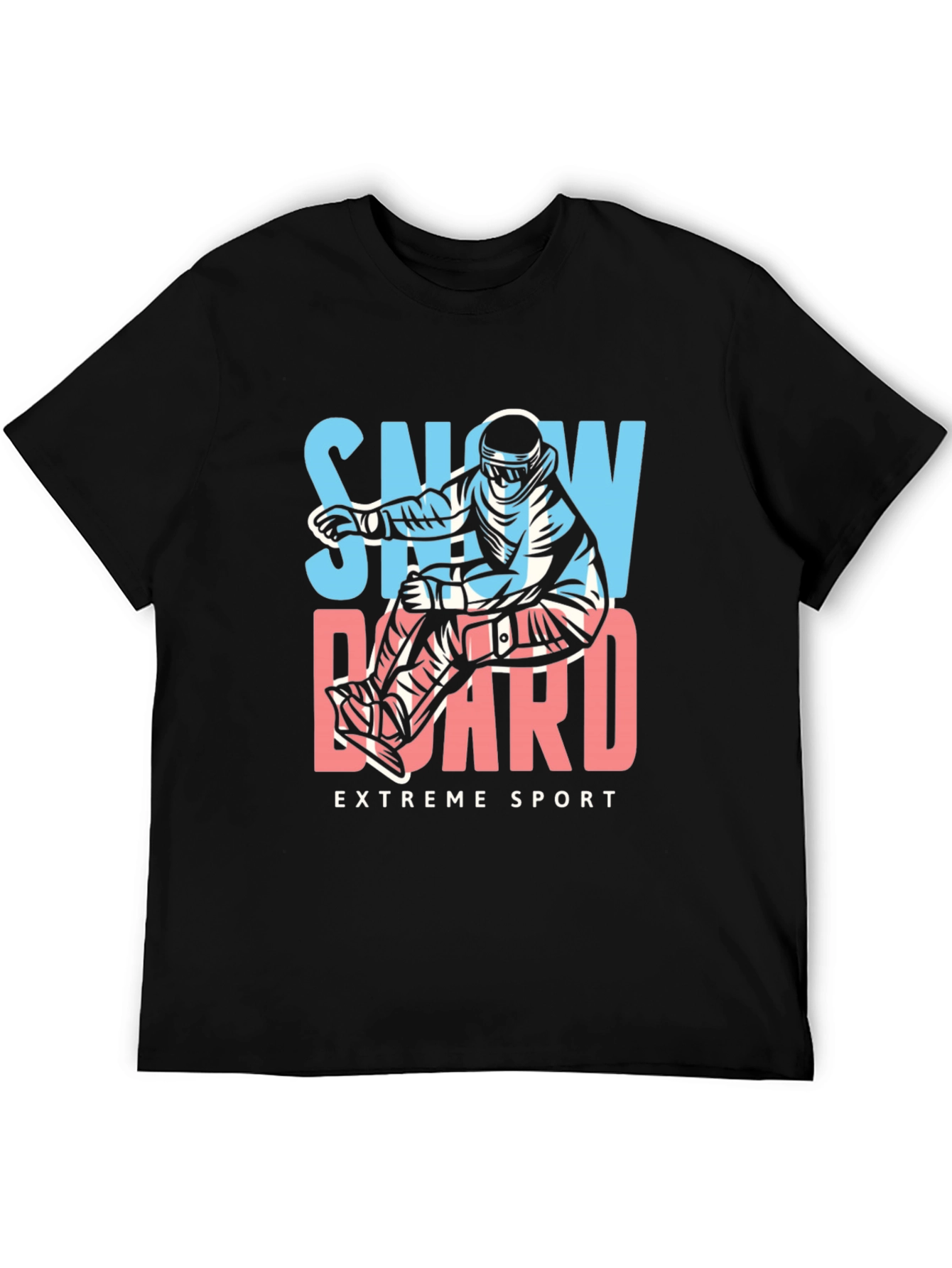 Black Snowboard Extreme Sport Graphic Tee view 5