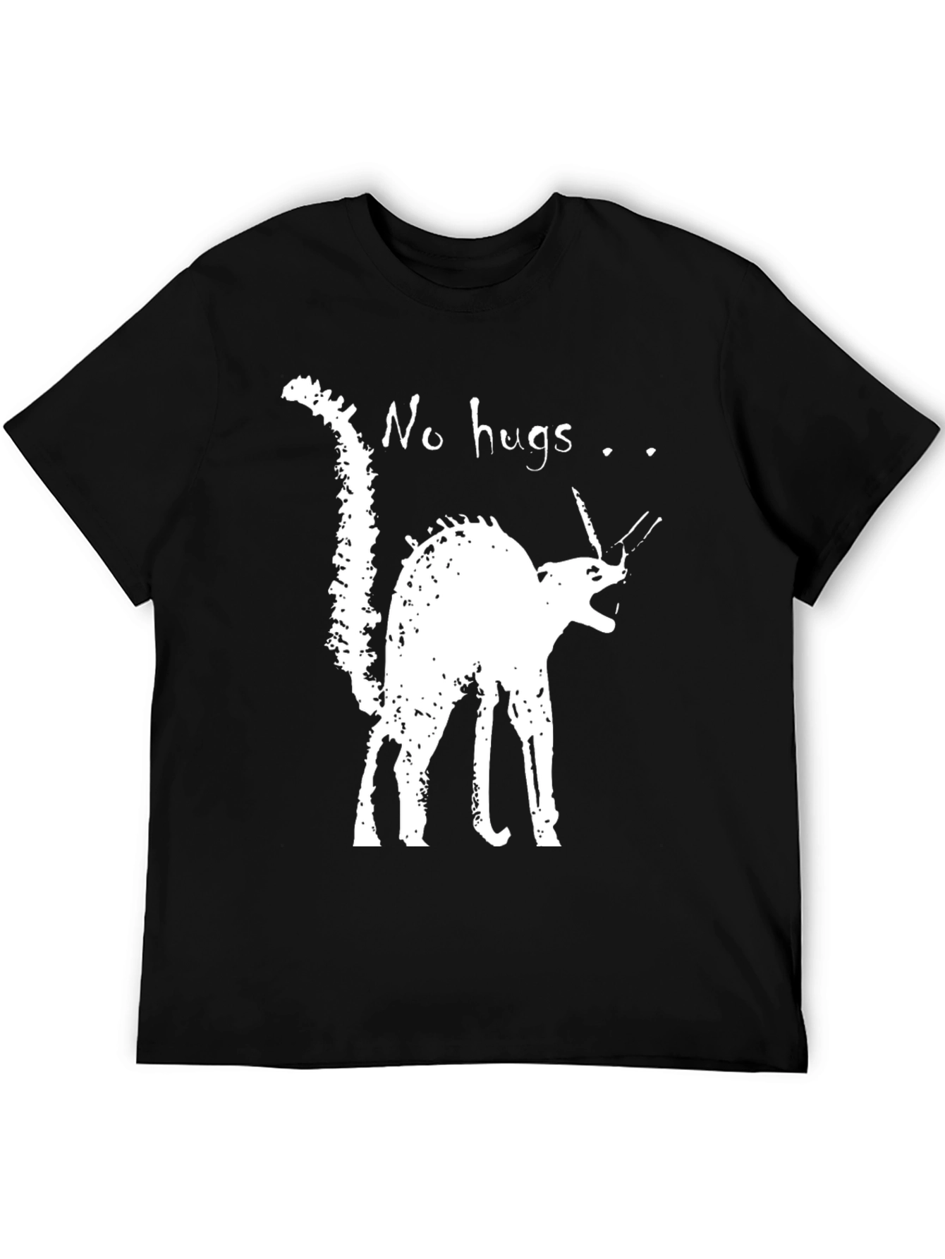 Black Grumpy Cat 'No Hugs' Graphic Tee view 5