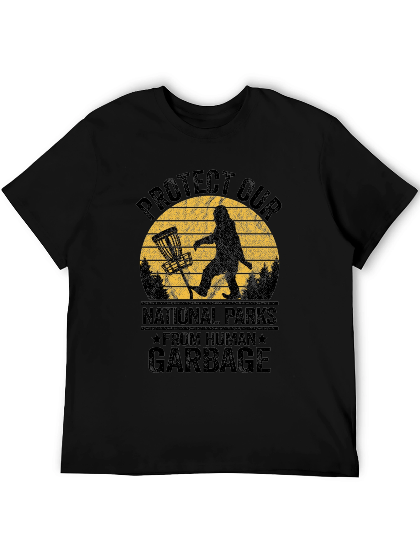 Black Protect Parks T-Shirt - Bigfoot Design view 5