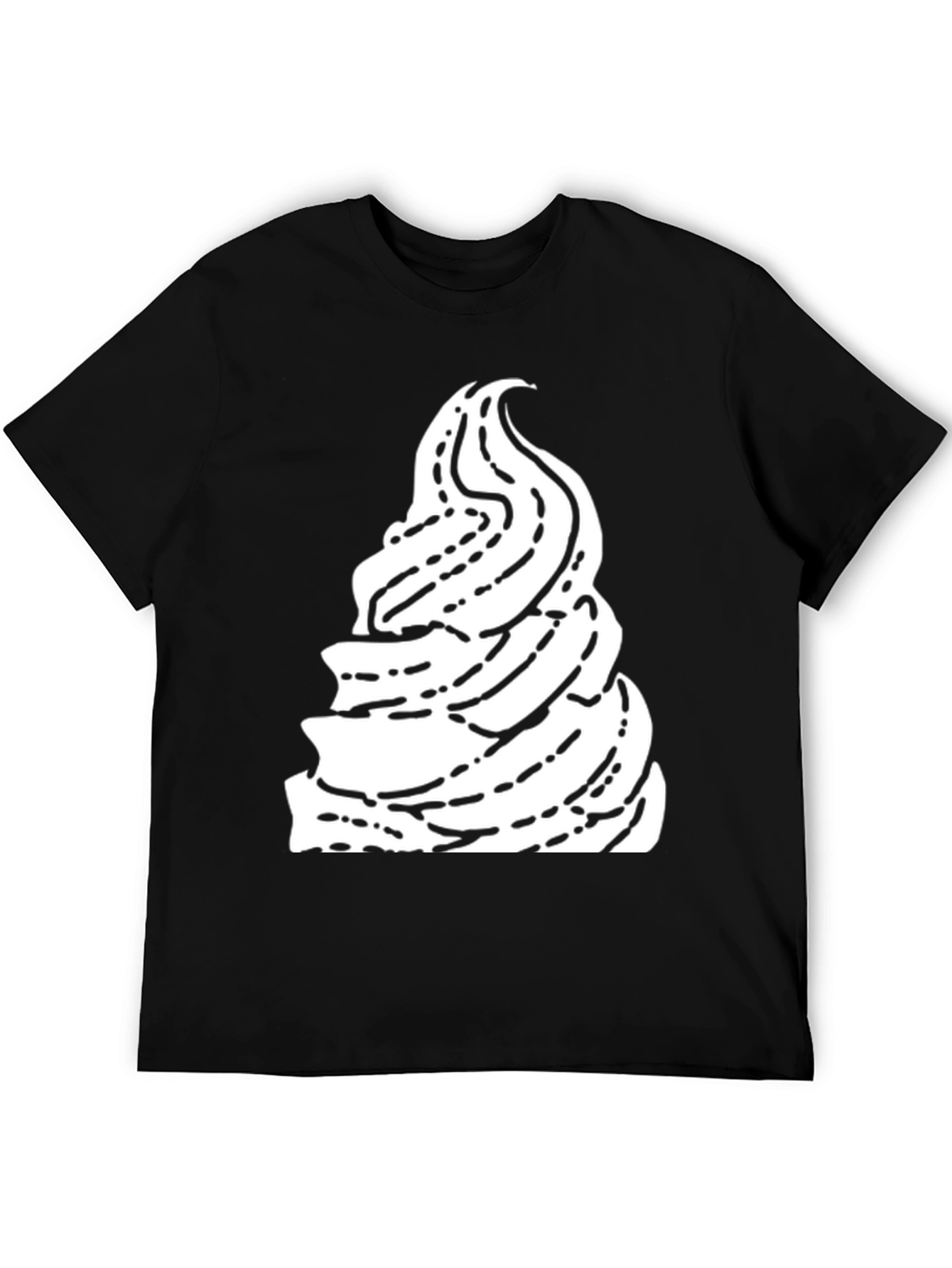 Black Black T-Shirt with Ice Cream Swirl Graphic view 5