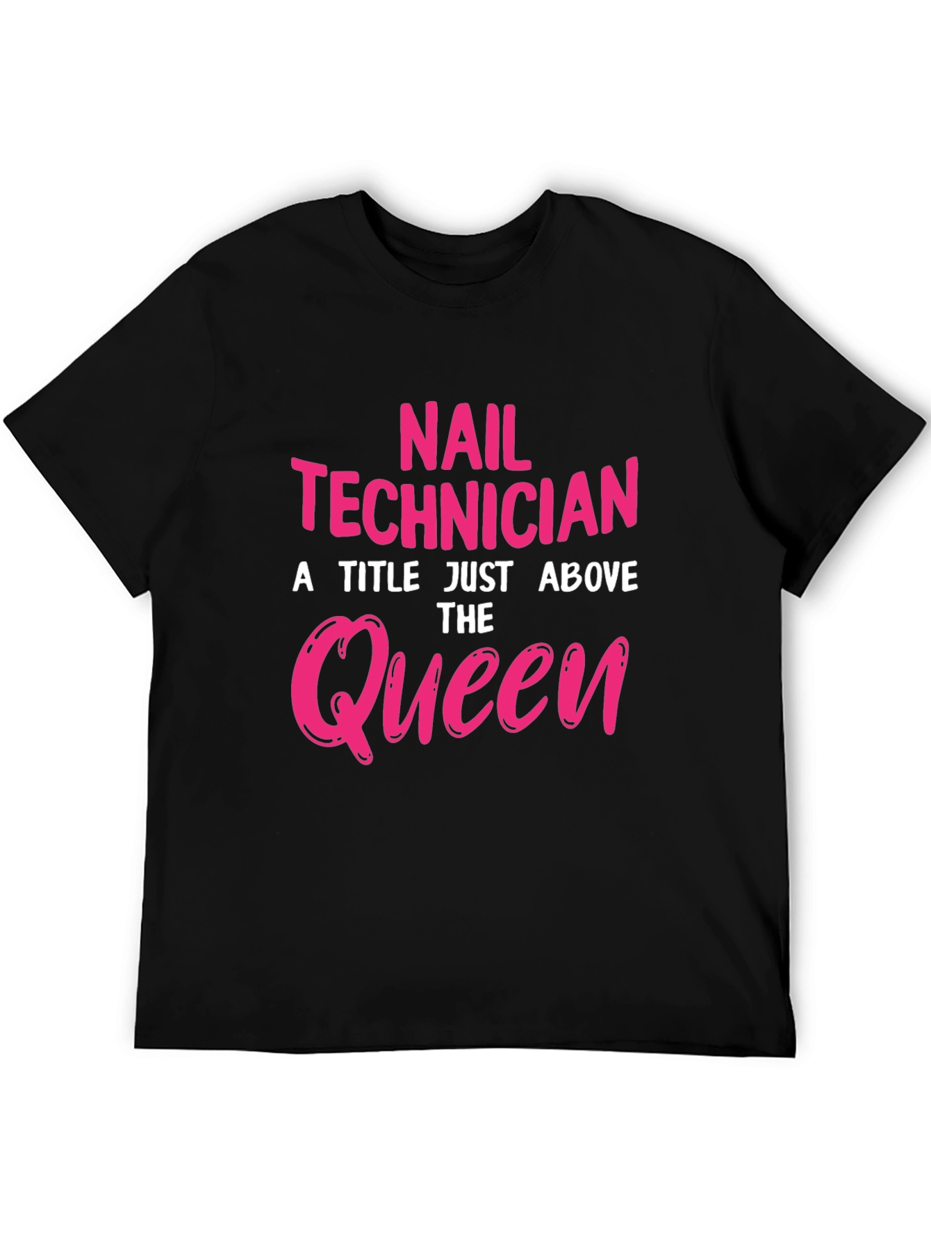 Black Nail Technician Queen Graphic T-Shirt view 5