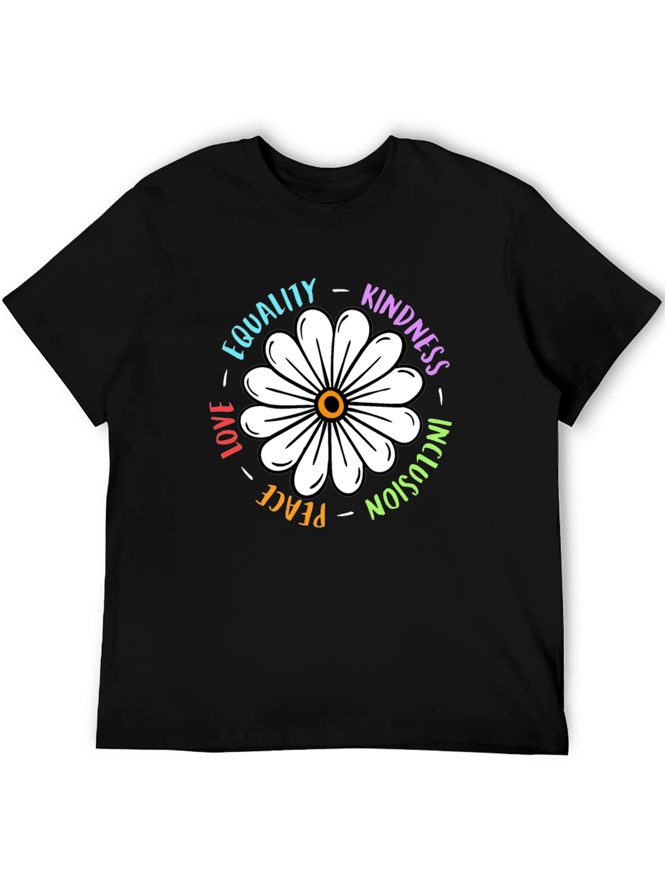 Black Equality Kindness Daisy Graphic Tee view 5