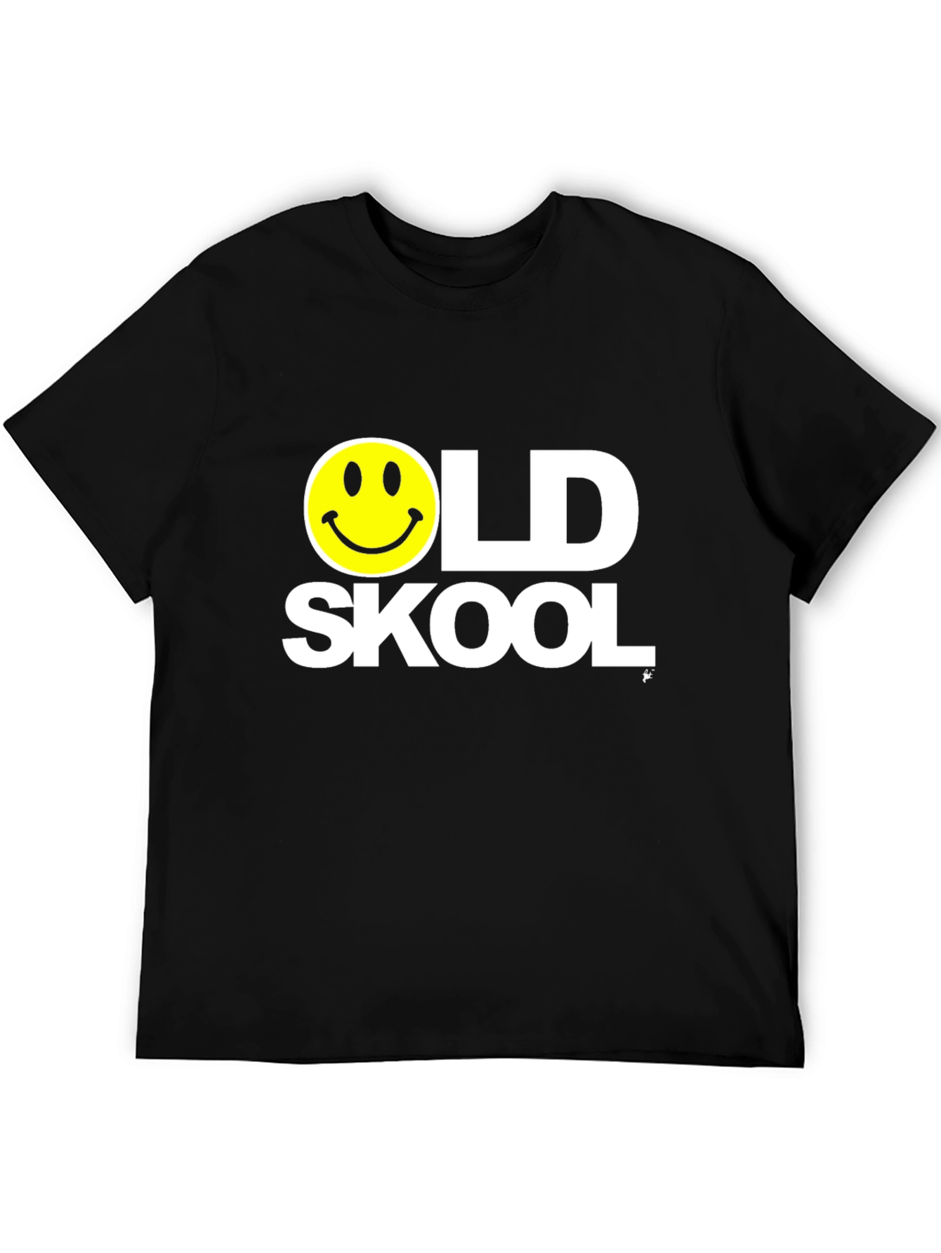 Black Old Skool Smiley Face Black T-Shirt view 5