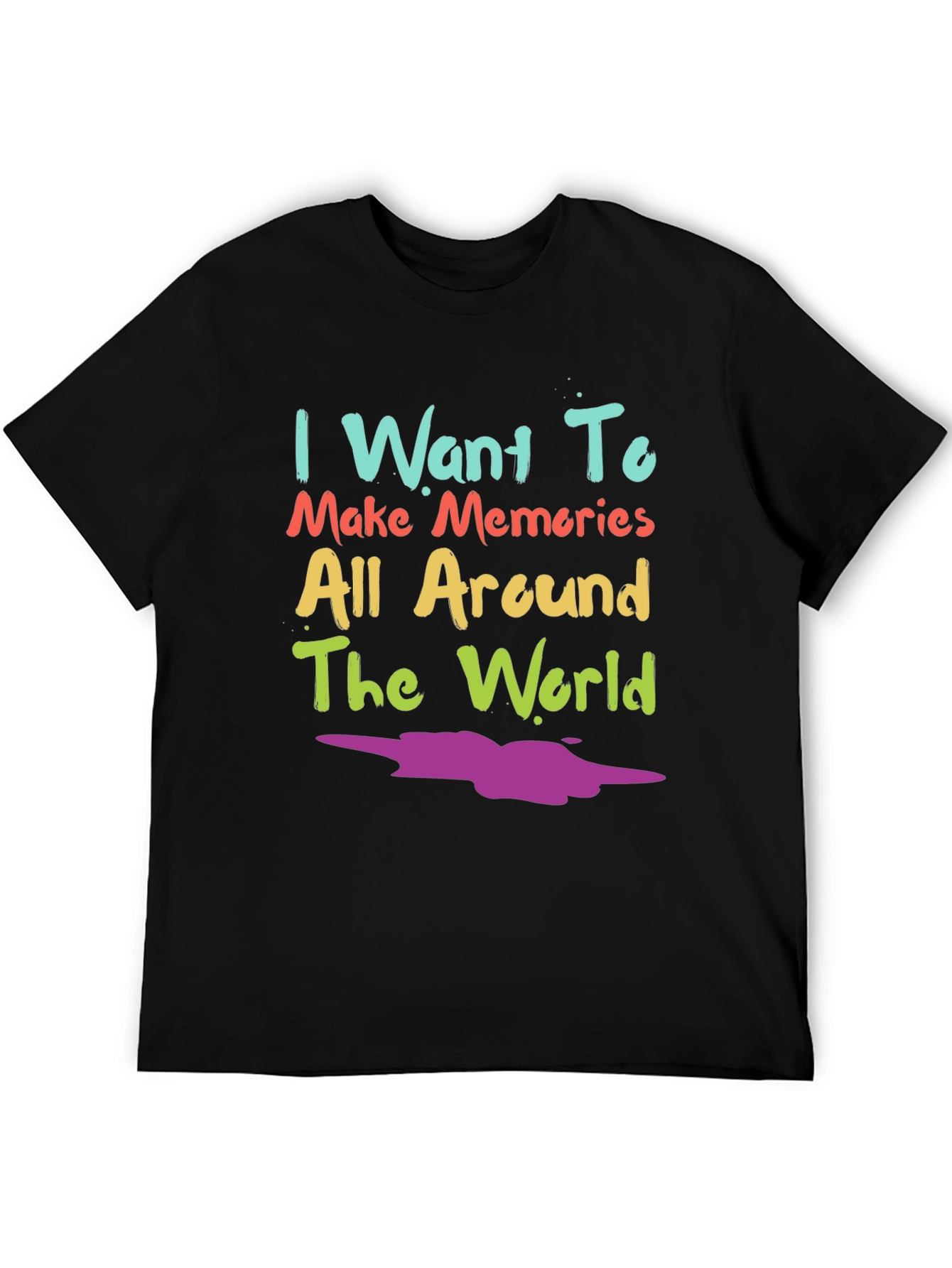 Black Colorful Travel Memories T-Shirt view 5