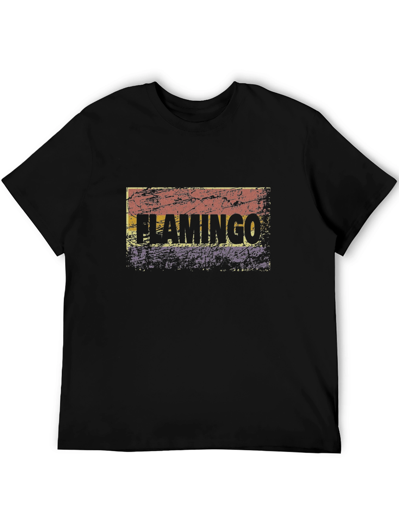 Black Retro Flamingo Graphic T-Shirt - Black view 5