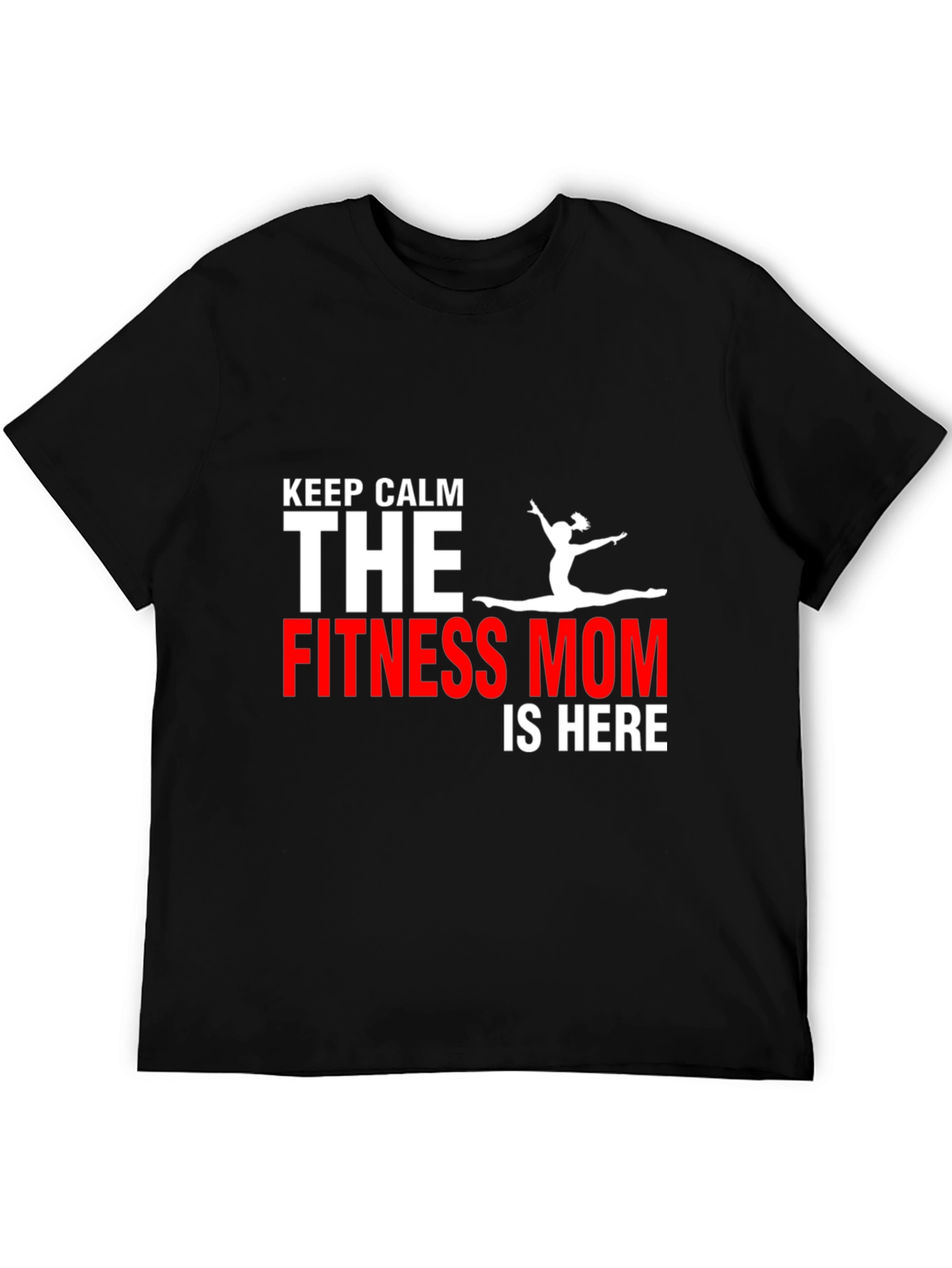 Black Fitness Mom T-Shirt - Keep Calm Gym Motivation view 5