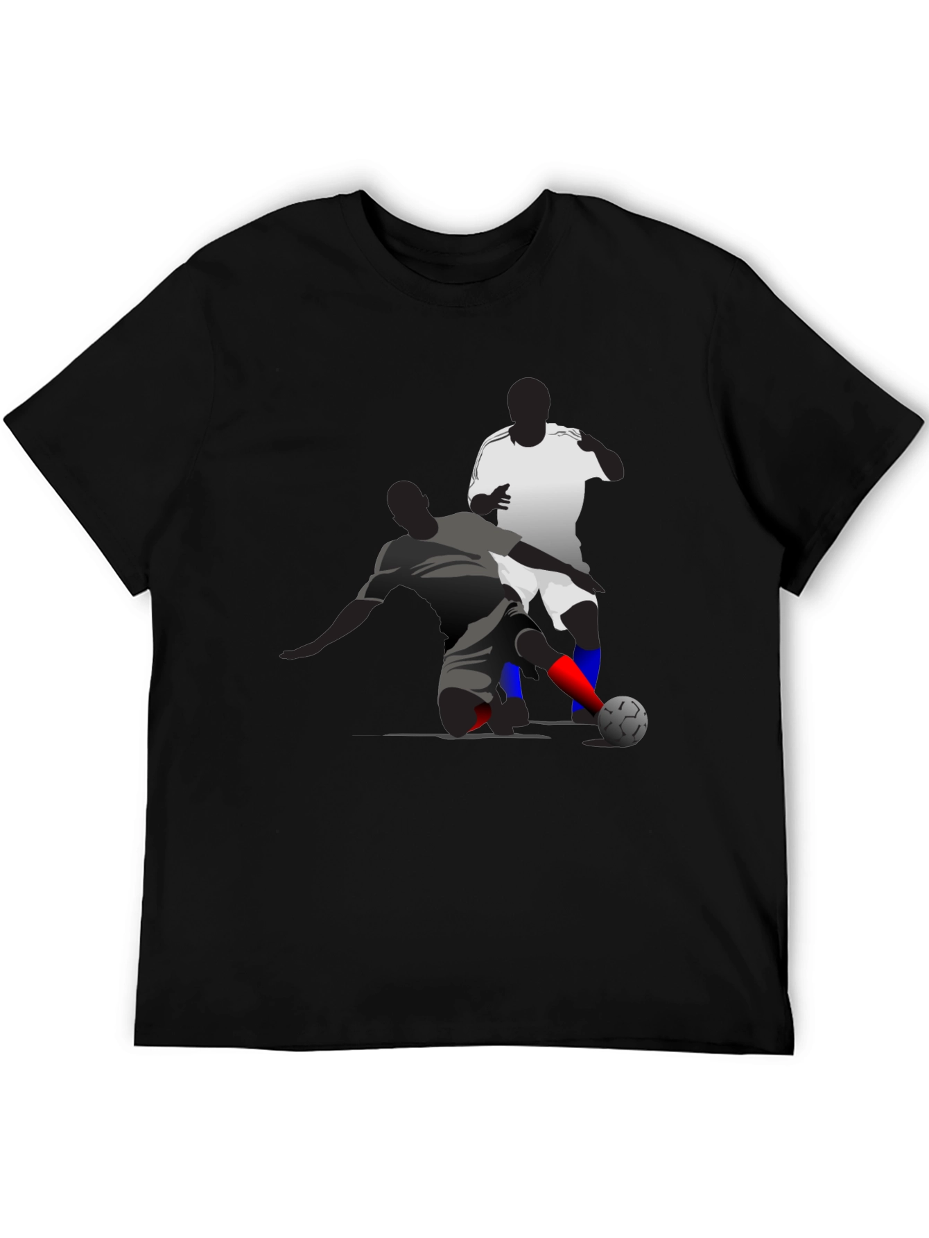 Black Soccer Graphic Tee - Black Cotton Blend T-Shirt view 5