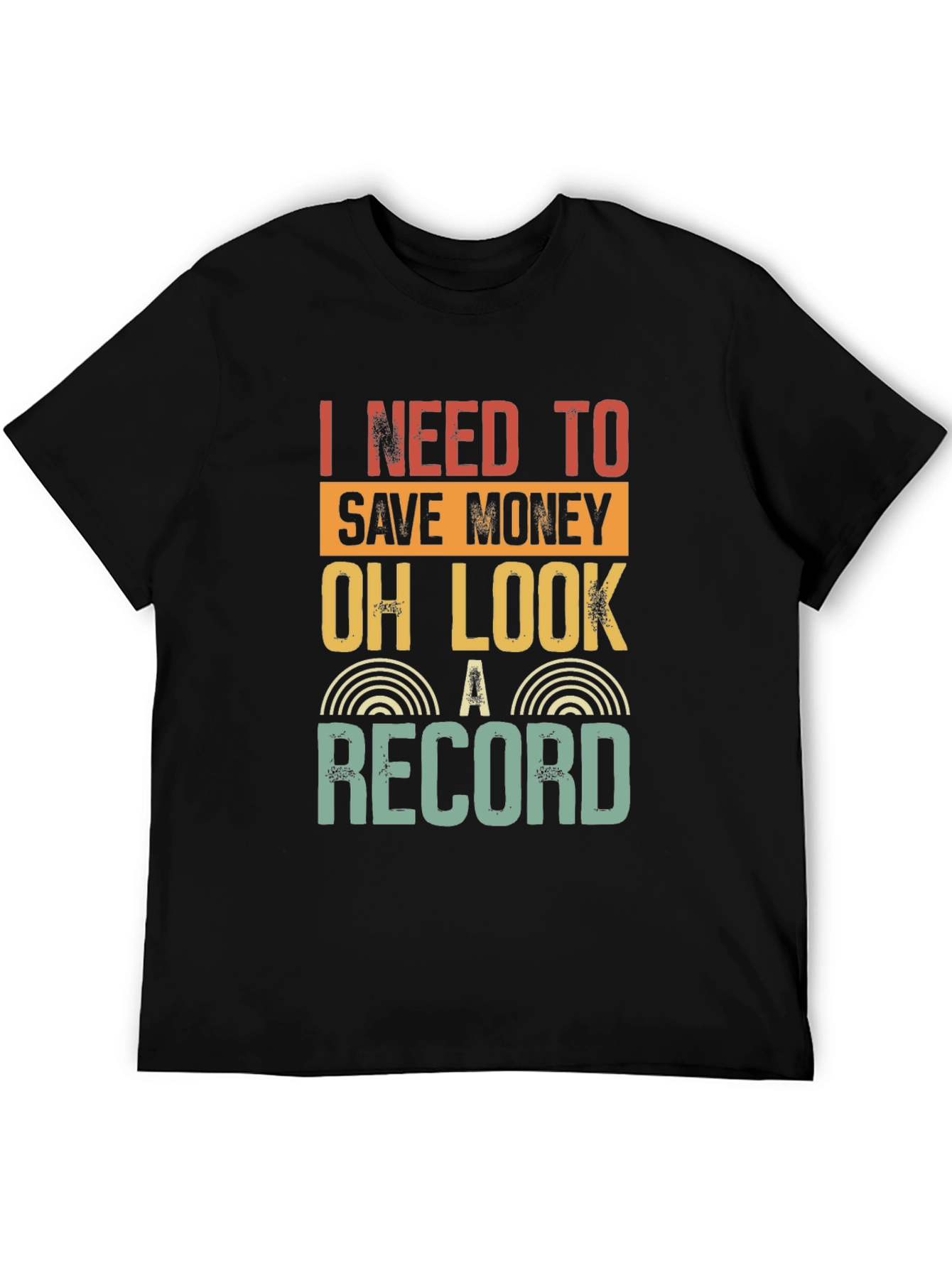 Black Funny Record Collector T-Shirt - I Need To Save Money view 5