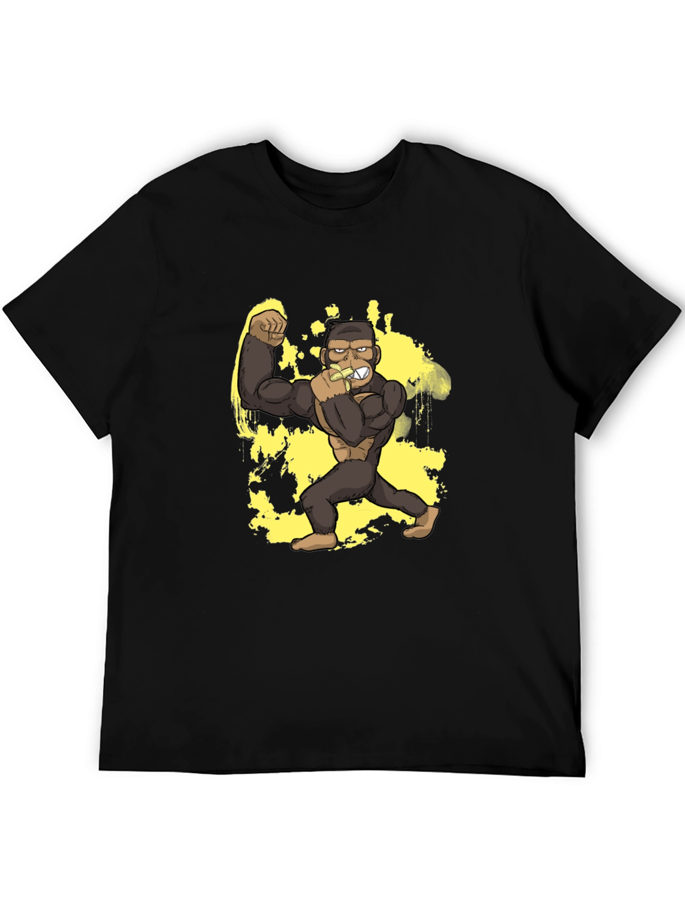 Black Gorilla Banana T-Shirt - Black Graphic Tee view 5