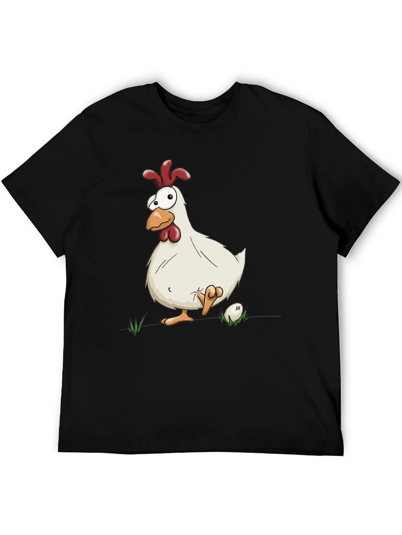 Black Funny Chicken Graphic Black T-Shirt view 5
