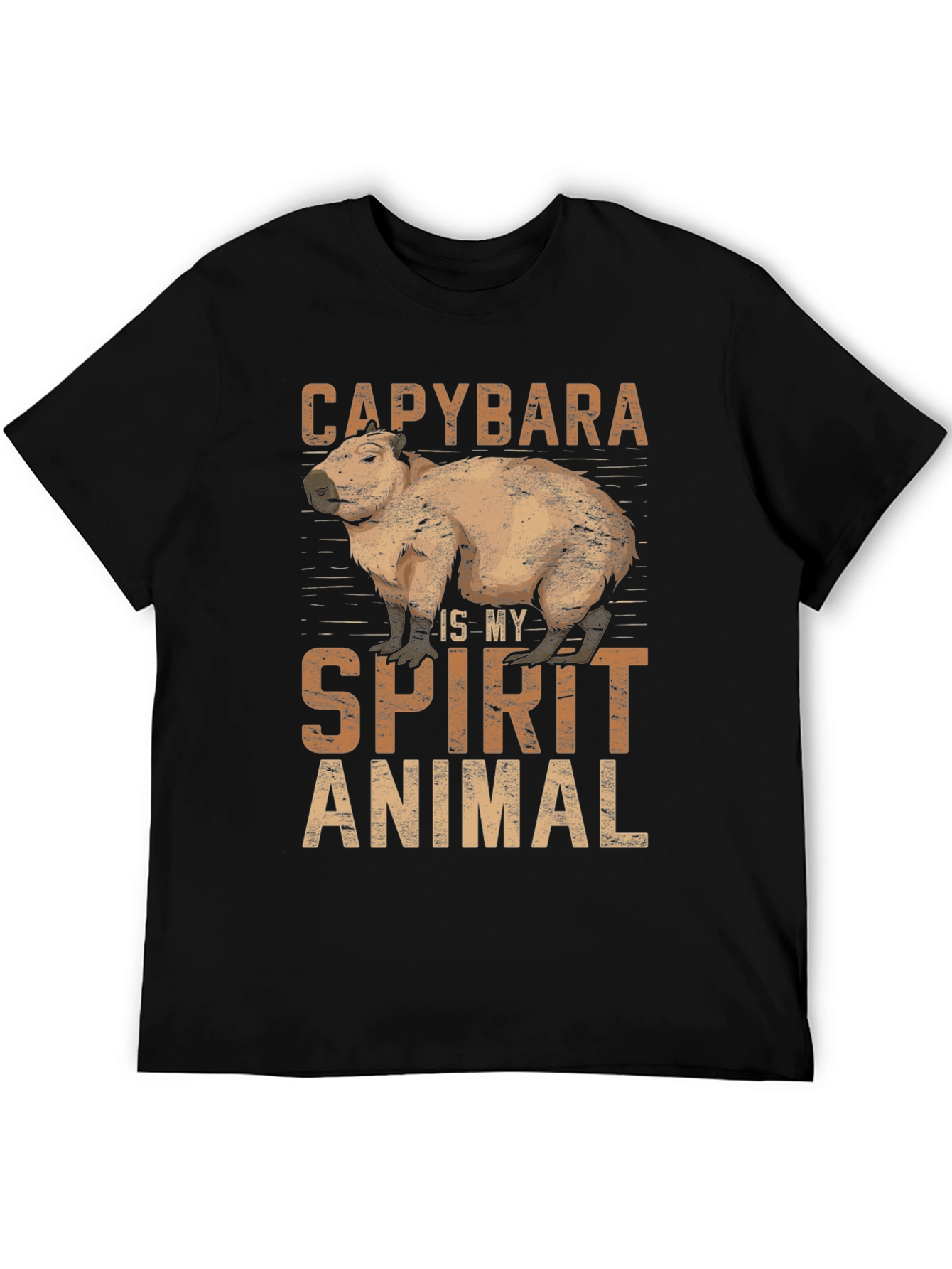 Black Capybara Spirit Animal Graphic T-Shirt - Unisex view 5