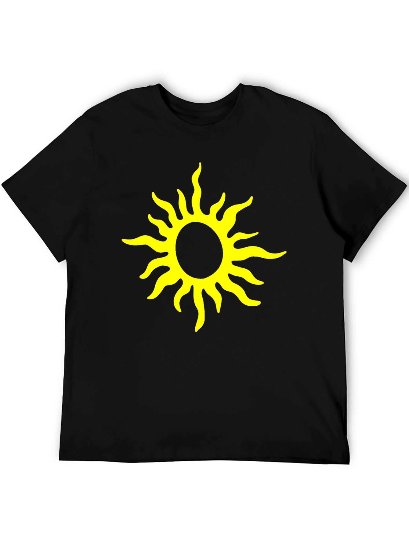 Black Black T-Shirt with Yellow Sun Graphic view 5