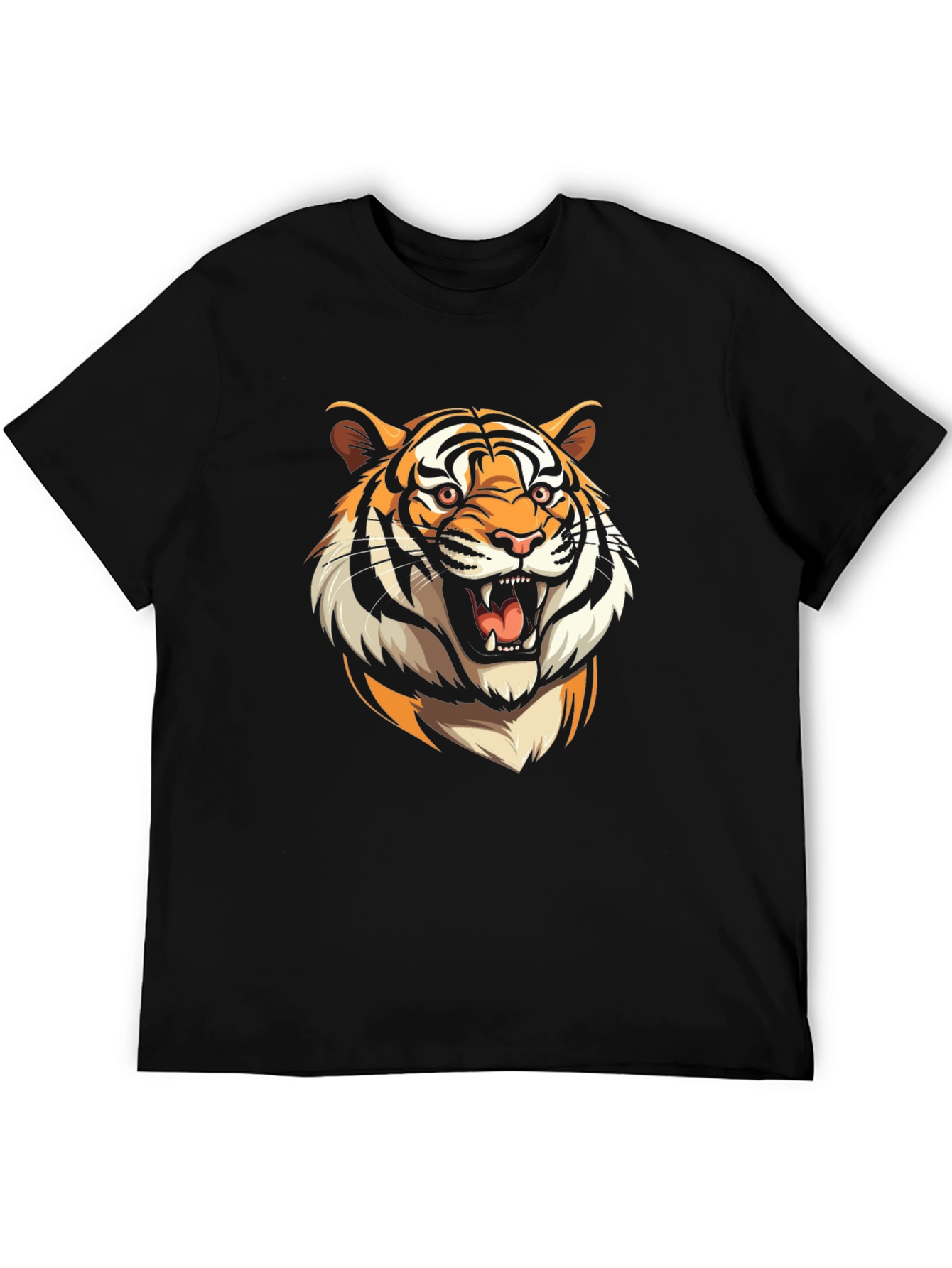 Black Tiger Graphic Tee - Bold Animal Print T-Shirt view 5