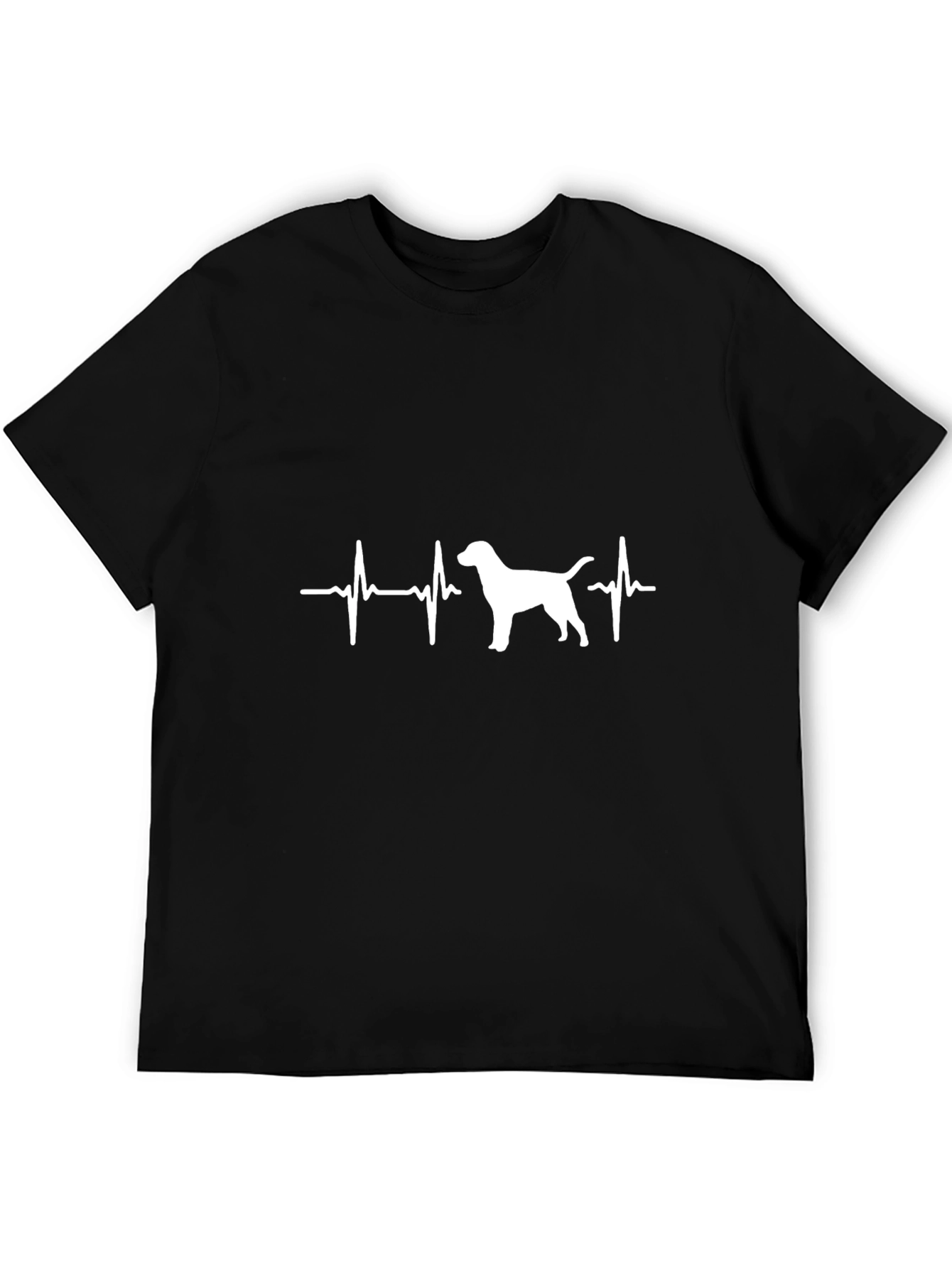 Black Dog Heartbeat T-Shirt - Black Cotton Tee view 5
