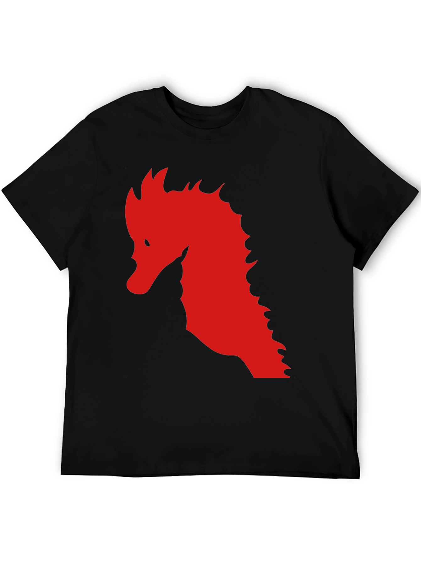 Black Red Dragon Silhouette Graphic Black T-Shirt view 5