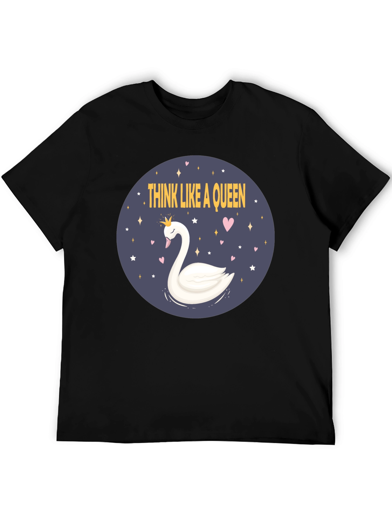 Black Think Like A Queen Swan Graphic Tee view 5