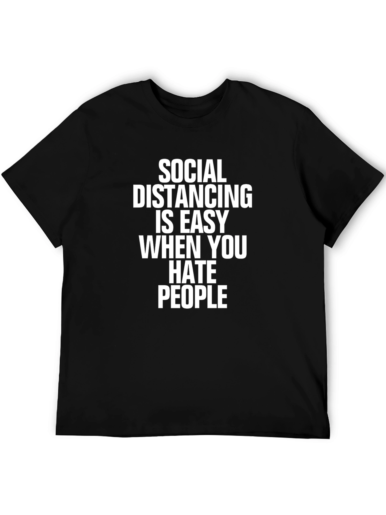 Black Social Distancing Hate People Graphic Tee view 5
