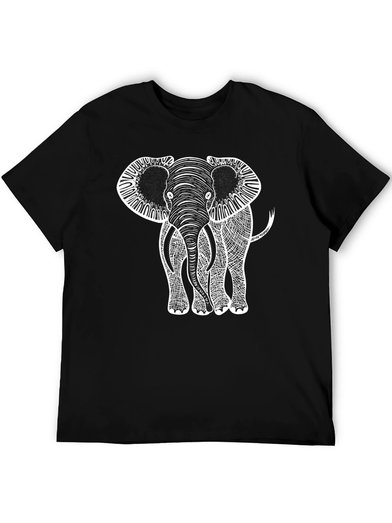 Black Elephant Graphic Black T-Shirt view 5