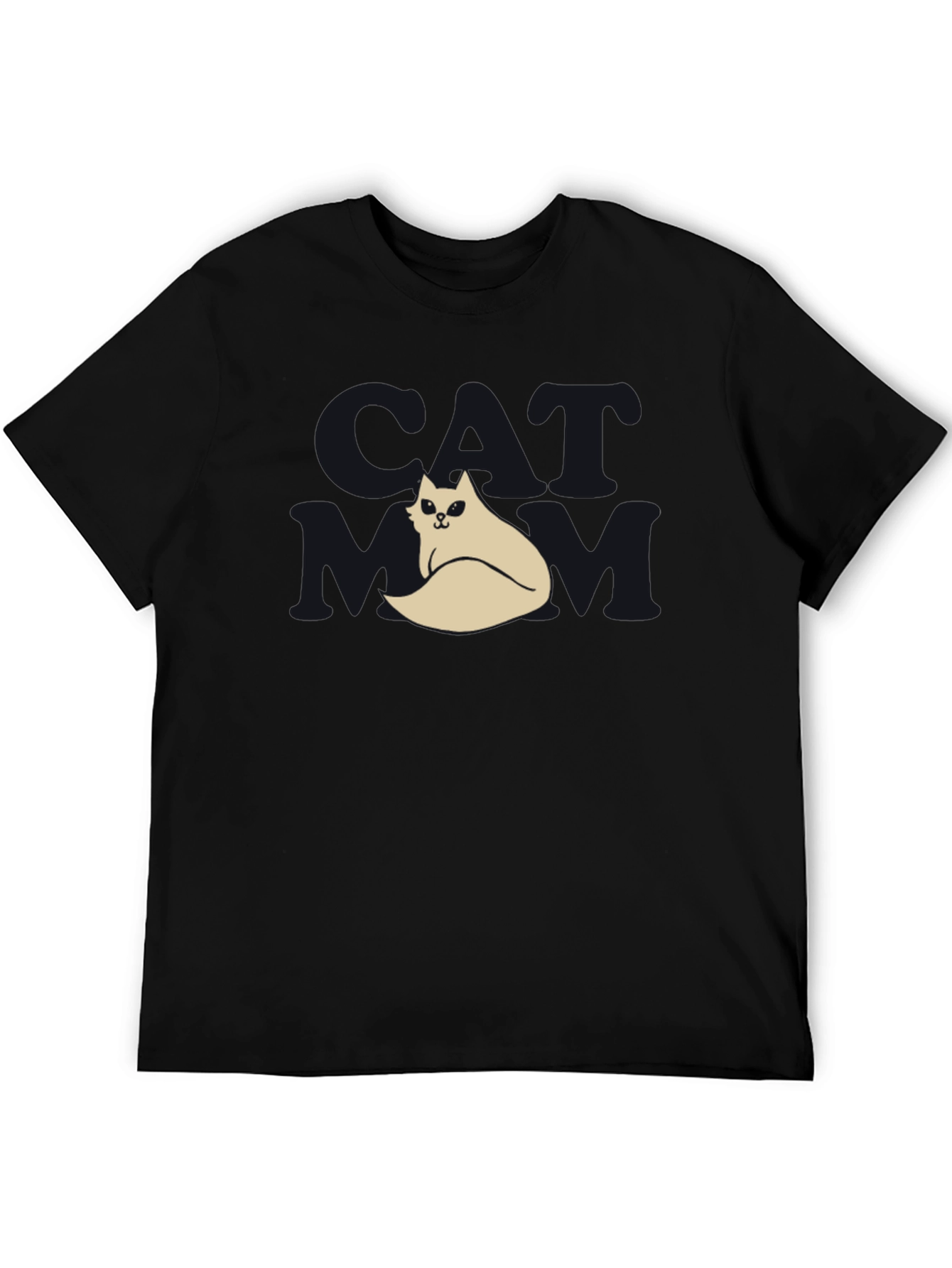 Black Cool Cat T-Shirt - Black, Funny Design view 5