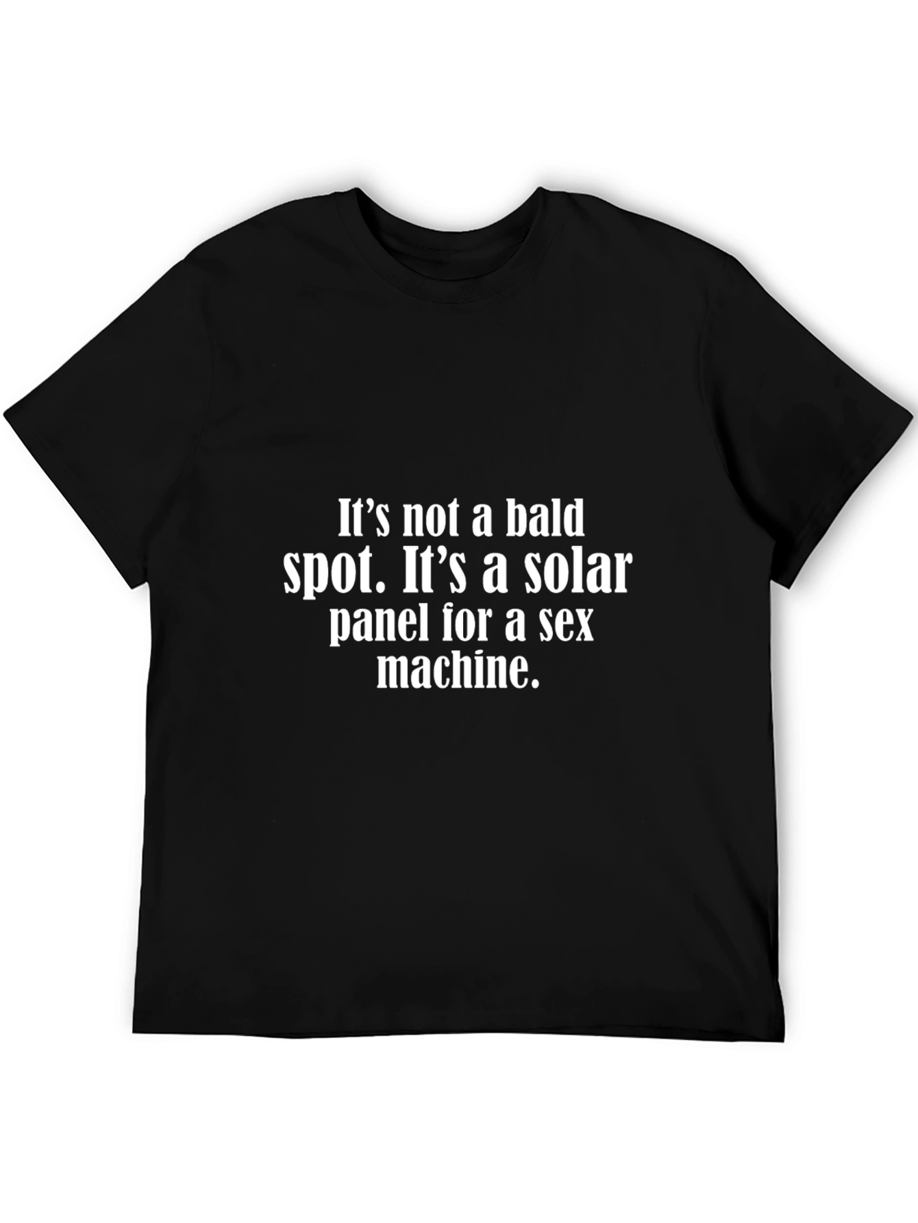 Black Humorous Solar Panel Graphic T-Shirt view 5