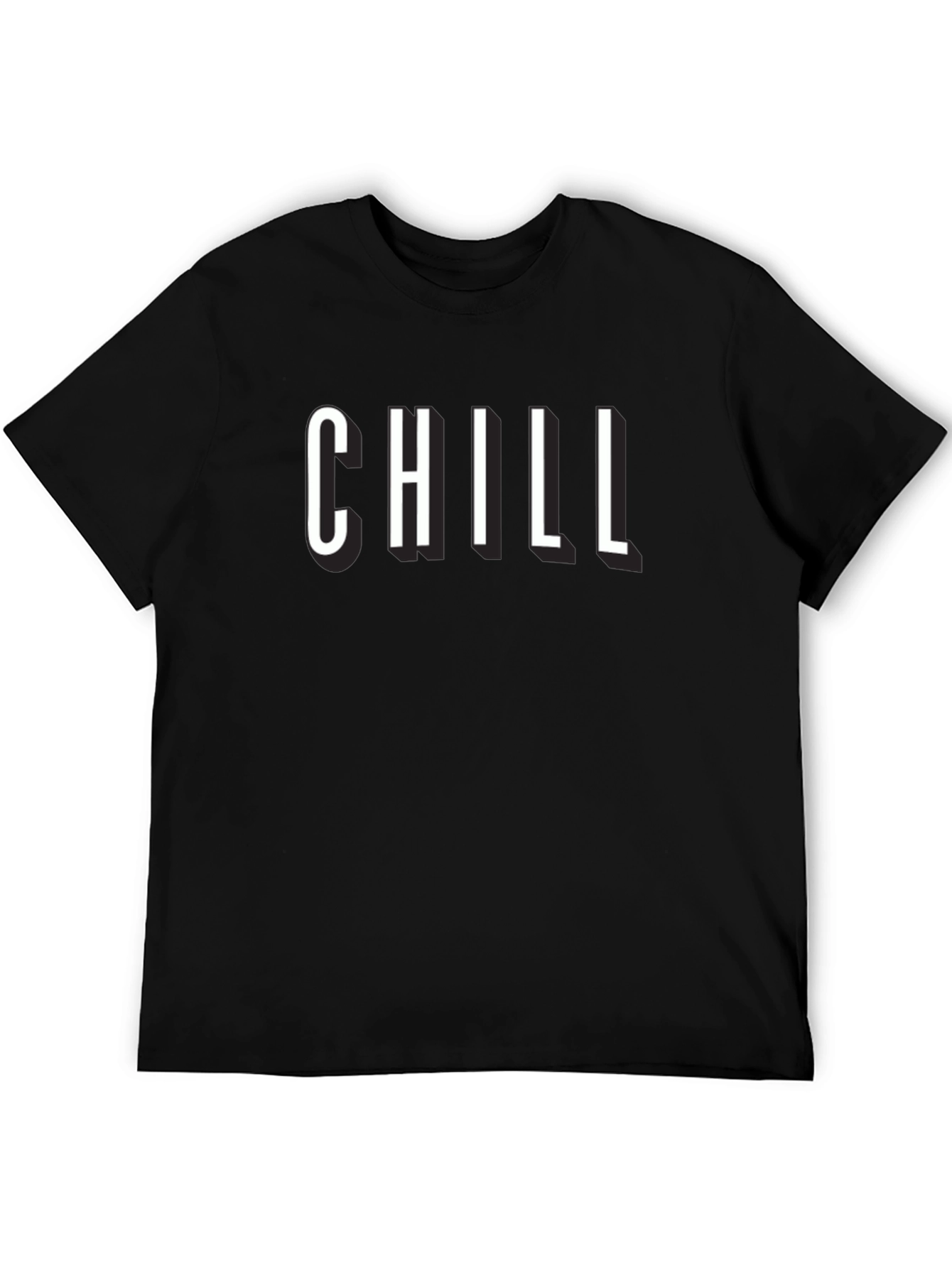 Chill Black Graphic T-Shirt - Relaxed Comfort - 5
