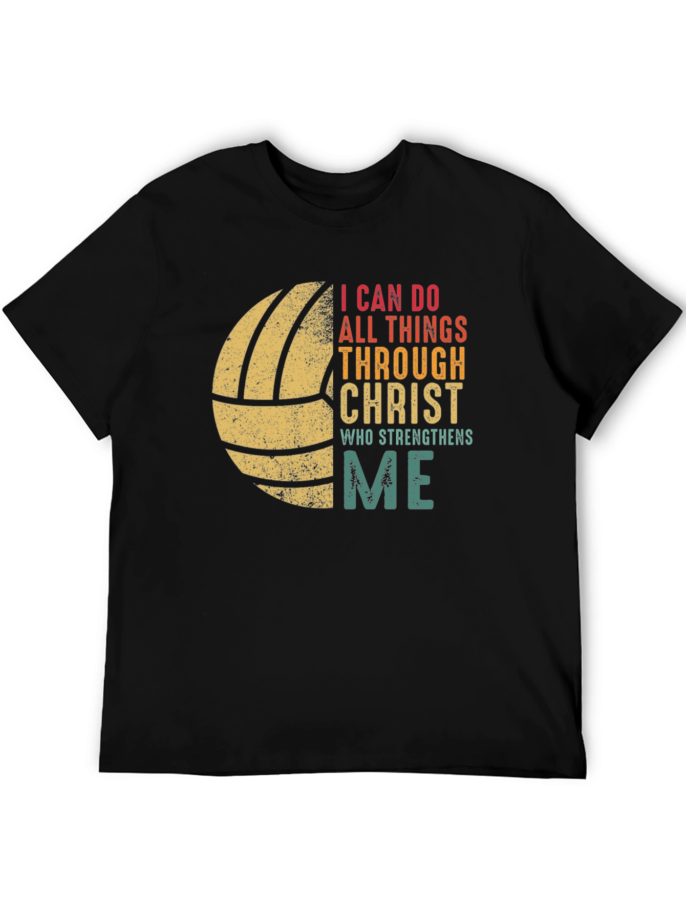 Black Volleyball I Can Do All Things T-Shirt view 5