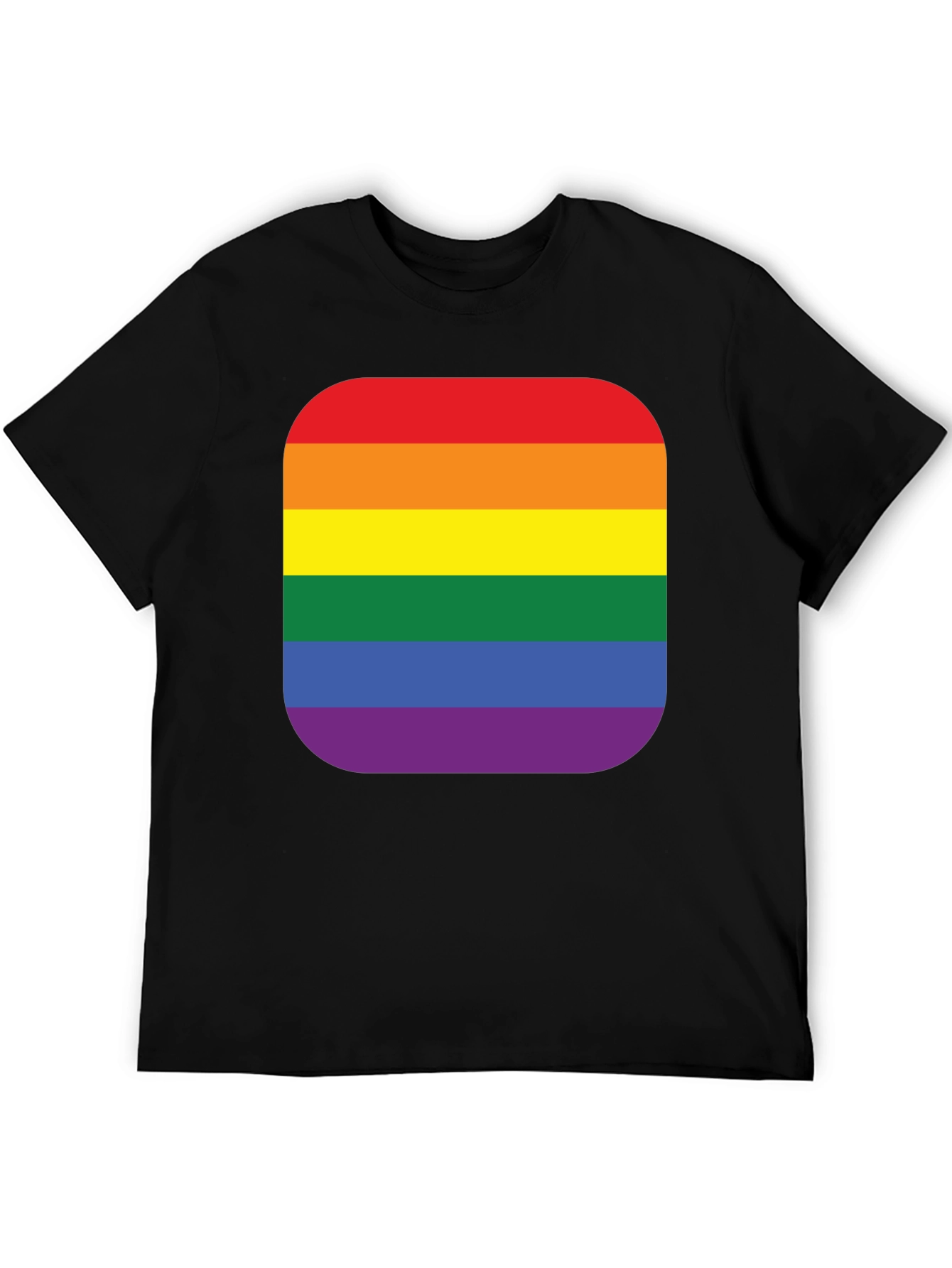 Black Pride Rainbow Stripe T-Shirt - Black Cotton Blend view 5