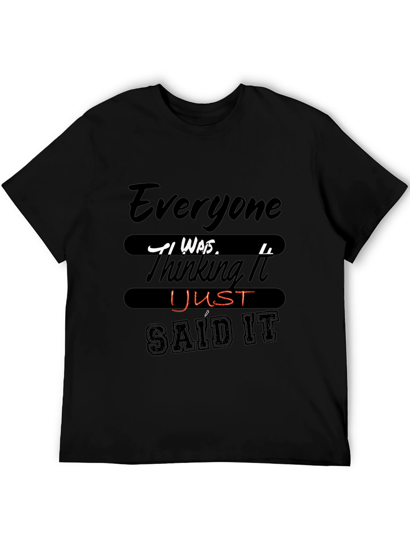 Black Funny Graphic Tee - Everyone Thinking It view 5