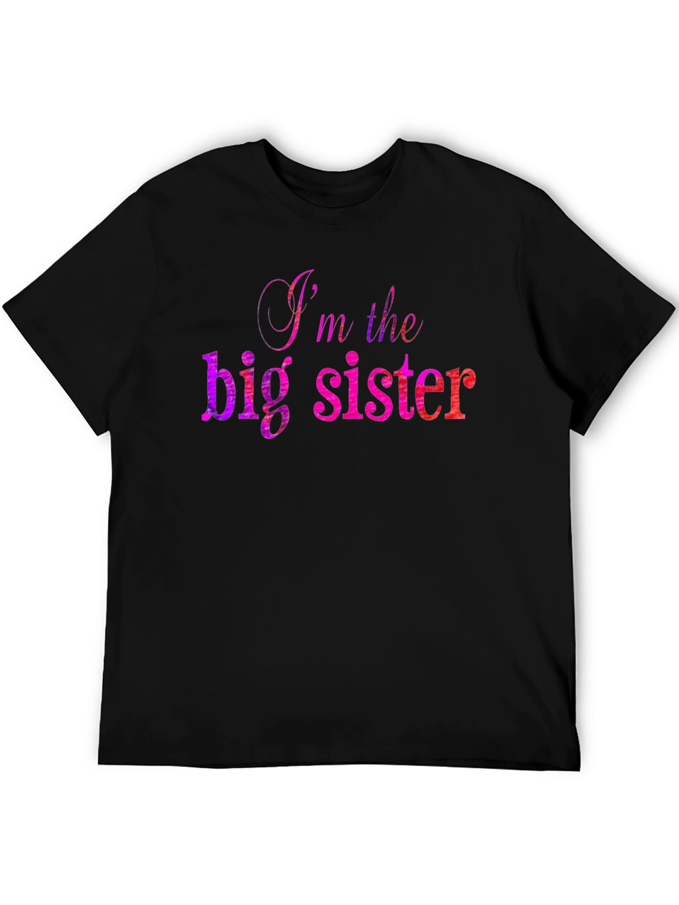 Black I'm The Big Sister T-Shirt - Fun Sibling Apparel view 5