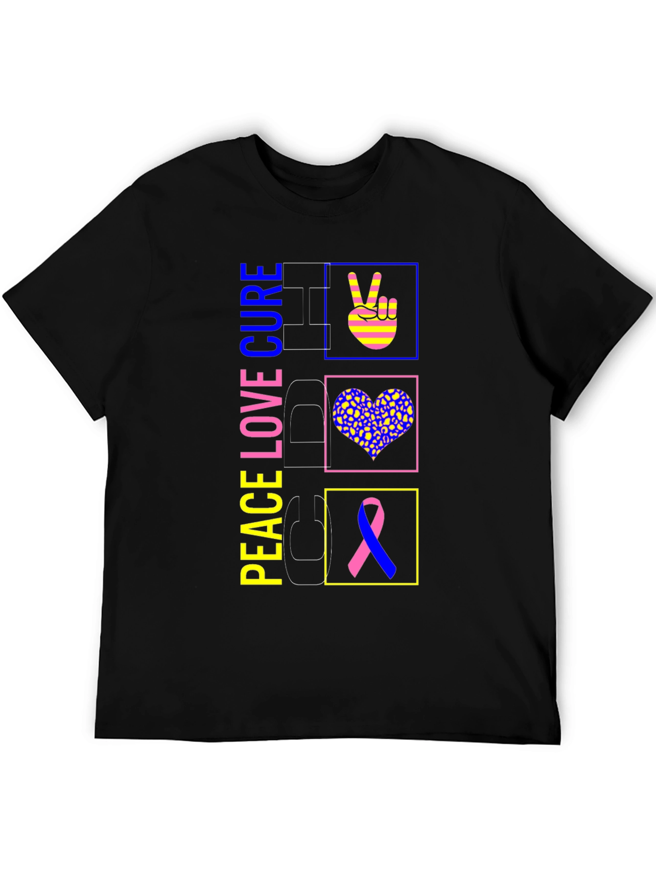 Peace Love Cure Graphic T-Shirt - 5