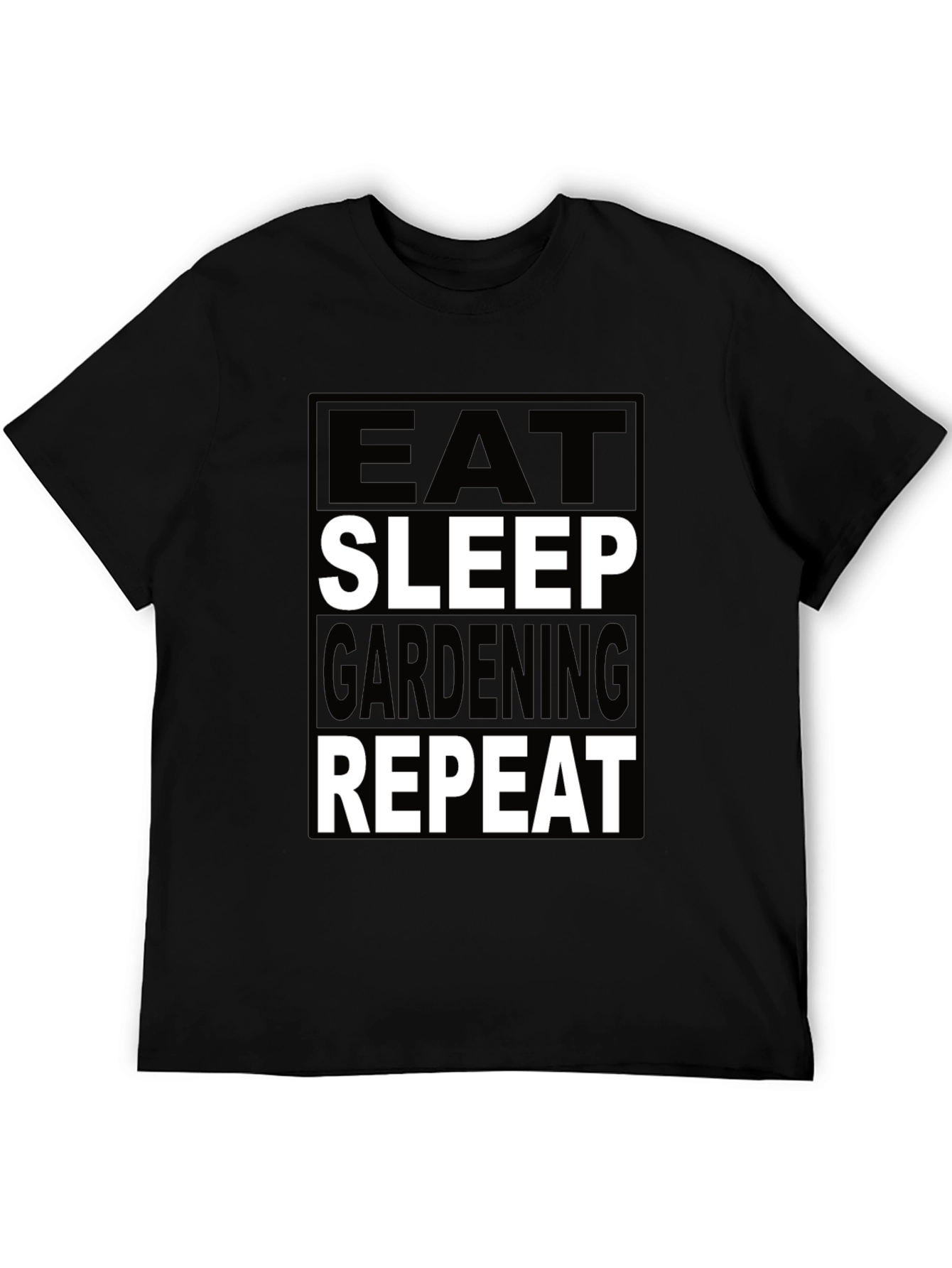 Black Eat Sleep Gardening Repeat Black T-Shirt view 5