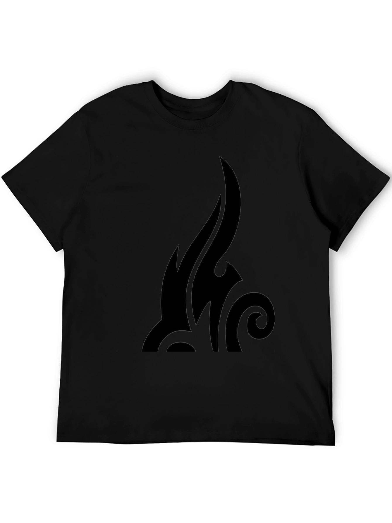 Black Men's Black Tribal Graphic T-Shirt - Casual Style view 5