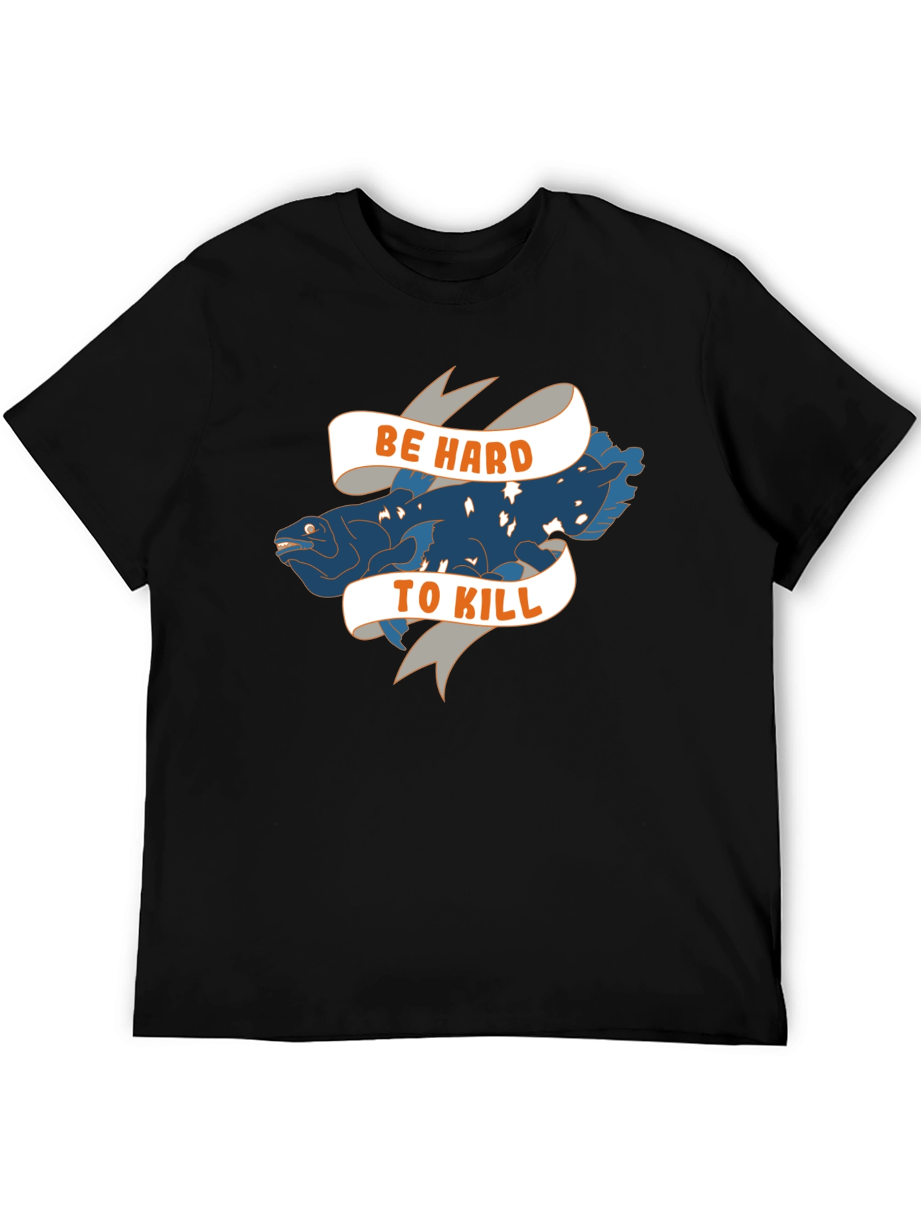 Black Be Hard to Kill Tee - Coelacanth T-Shirt view 5