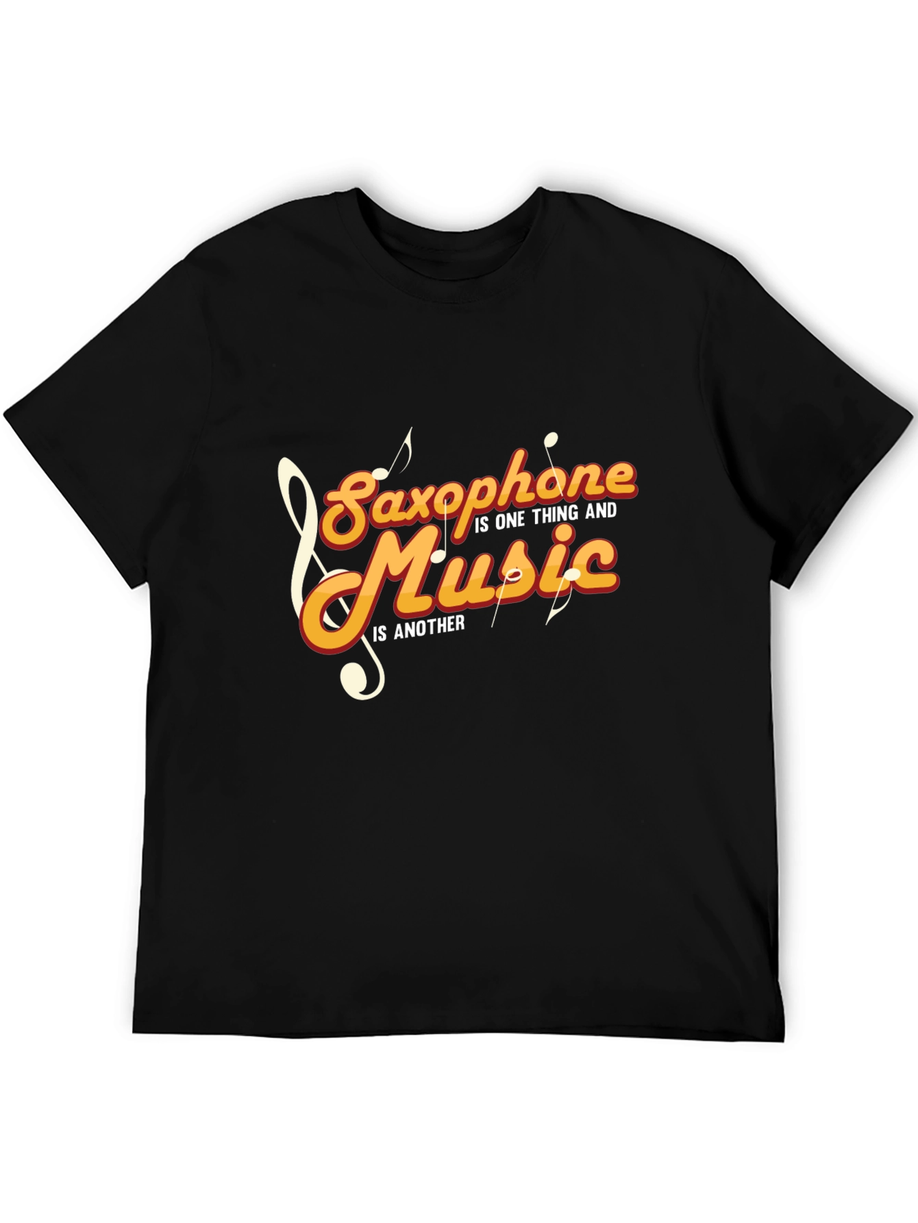 Black Saxophone and Music Graphic T-Shirt - Stylish Black Tee view 5