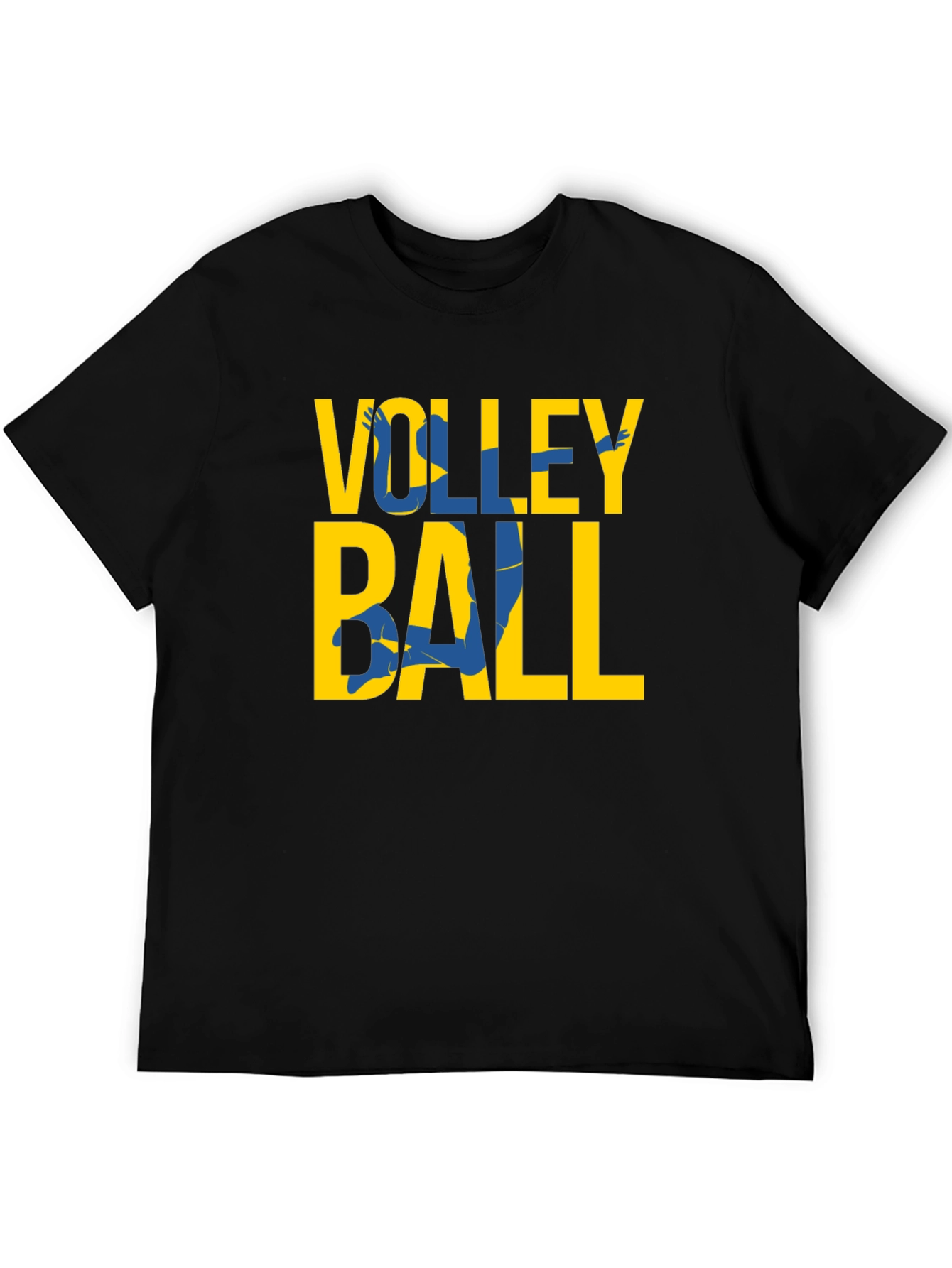Black Volleyball Graphic Tee - Sporty Casual T-Shirt view 5