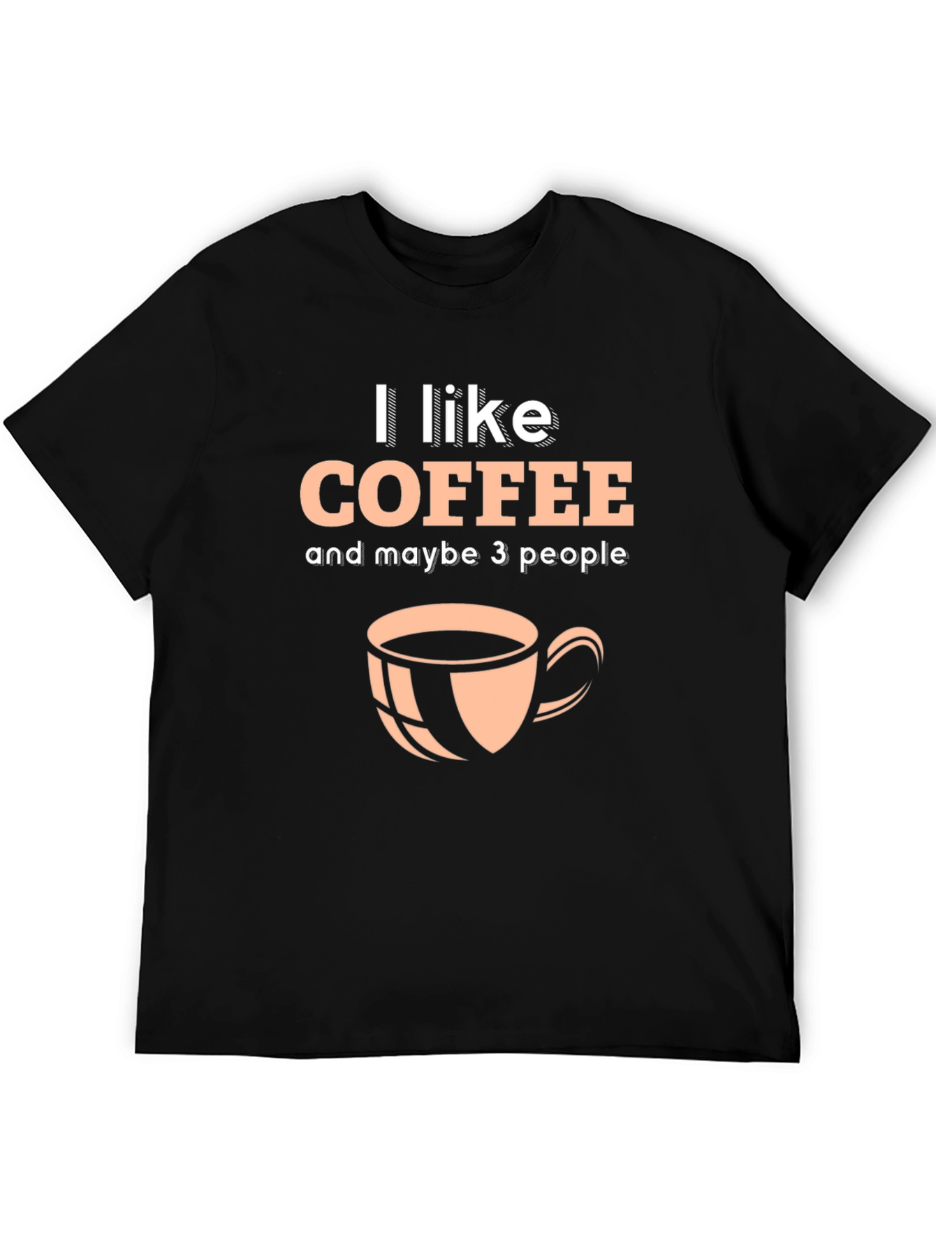 Black I Like Coffee Graphic T-Shirt - Black, Crew Neck view 5